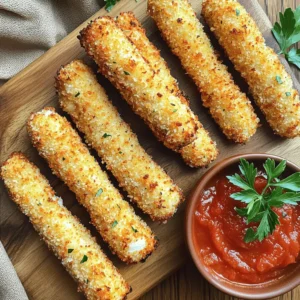 - Mozzarella sticks - All-purpose flour - Eggs - Panko breadcrumbs - Garlic powder - Italian seasoning - Paprika - Salt and pepper - Cooking spray The ingredient list is simple and easy to find. You will need mozzarella sticks as the star of the show. Choose fresh, high-quality sticks for the best taste. Next, get all-purpose flour to help the coating stick. Eggs will bind everything together. Panko breadcrumbs create that extra crunch we all love. Adding garlic powder and Italian seasoning will give your sticks a burst of flavor. Paprika adds a bit of color and warmth. Don’t forget salt and pepper to enhance all those flavors. Finally, cooking spray helps achieve a golden crust. Gather these items, and you're ready to start making crispy mozzarella sticks that pop with flavor! To start, freeze the mozzarella sticks for about one hour. This step helps them keep their shape when cooking. If you skip this, they may melt too quickly in the air fryer. Next, set up your breading stations. You will need three shallow bowls. In the first bowl, add one cup of flour. Season it with a pinch of salt and pepper. In the second bowl, beat two large eggs. In the third bowl, mix two cups of panko breadcrumbs with one teaspoon of garlic powder, one teaspoon of Italian seasoning, half a teaspoon of paprika, and a dash of salt and pepper. Now it’s time to coat the mozzarella sticks. Take each frozen stick and dip it into the flour. Shake off any extra flour. Next, dip the stick into the beaten eggs. Allow the excess egg to drip off. Finally, roll the stick in the panko mixture. Press gently to get an even coating. Repeat this for all the mozzarella sticks. Before you cook, preheat your air fryer to 400°F (200°C) for about five minutes. This helps the sticks cook evenly. Lightly spray the air fryer basket with cooking spray. Arrange the breaded mozzarella sticks in a single layer. Make sure they do not touch each other. Air fry the sticks for six to eight minutes. Check for a golden brown color and a crispy texture. Shake the basket halfway through to ensure even cooking. Once they are done, carefully remove the sticks and let them cool for a few minutes before serving. To get that crispy bite, start by freezing the mozzarella sticks for one hour. This helps them hold their shape during cooking. Next, the breading method is key. Use three bowls: one for flour, one for beaten eggs, and one for seasoned panko. The flour helps the egg stick. The panko gives that nice crunch. Make sure to coat each stick well. These mozzarella sticks go great with dipping sauces. Marinara sauce is a classic choice. You can also try ranch or spicy ketchup for a twist. For garnishing, sprinkle fresh parsley on top. It adds a pop of color and a hint of flavor. Avoid overcrowding the fryer. If you stack the sticks, they won’t cook evenly. Leave space between them for hot air to flow. Also, don’t forget to shake the basket halfway through cooking. This ensures all sides get crispy and golden brown. {{image_2}} You can switch up the cheese for fun. Cheddar, pepper jack, or even gouda work great. Each cheese brings its own flavor. Try using a blend for more depth. This gives you a tasty twist every time. Want some spice? Add cayenne pepper or chili powder to your breading. A little heat makes the sticks exciting! If you prefer herbs, mix in dried basil or oregano. These add a fresh taste and aroma. Experiment with your favorite spices to find the right mix. For a gluten-free version, replace all-purpose flour with almond flour. Use gluten-free panko breadcrumbs instead of regular ones. These swaps keep the crunch and taste just as good. You won't miss the gluten in these crispy delights! After you enjoy your mozzarella sticks, store any leftovers in the fridge. Place them in an airtight container. They stay fresh for up to three days. If you leave them out, they can get soggy and lose their crunch. In the air fryer The air fryer is best for reheating. Set it to 350°F (175°C). Place the mozzarella sticks in a single layer. Heat for about 3 to 5 minutes. This brings back the crispiness and warmth. Oven reheating You can also use the oven. Preheat to 375°F (190°C). Place the mozzarella sticks on a baking sheet. Bake for 10 to 12 minutes. This method works well too, but may take longer than the air fryer. You can freeze mozzarella sticks before or after cooking them. If freezing before cooking, follow these steps: - Lay the breaded sticks on a tray. - Freeze for about an hour until firm. - Then, transfer them to a freezer bag. Seal tightly to keep air out. If you freeze them after cooking, let them cool first. Then, place them in a freezer-safe bag. They can last for up to 3 months. To make mozzarella sticks, follow these key steps: - Freeze 12 mozzarella sticks for one hour to help them hold shape. - Set up three bowls: one with seasoned flour, one with beaten eggs, and one with panko mixed with garlic powder, Italian seasoning, and paprika. - Coat each stick in flour, dip in eggs, and roll in the panko mixture. - Preheat your air fryer to 400°F (200°C). - Arrange the sticks in the fryer basket and cook for 6-8 minutes until golden. Yes, you can use regular breadcrumbs. However, panko gives a crunchier texture. Regular breadcrumbs may make your sticks softer and less crisp. If you want that perfect crunch, stick with panko. Cook mozzarella sticks for 6-8 minutes at 400°F (200°C). Shake the basket halfway through. This ensures even cooking and helps them get crispy all around. Popular dipping sauces include marinara sauce, ranch dressing, and spicy aioli. You can also try garlic butter for a rich flavor. Each adds a tasty twist to your crispy mozzarella sticks. You now know how to make crispy mozzarella sticks in an air fryer. We covered all the steps from gathering ingredients to serving. Remember, freezing shapes your sticks, and proper breading ensures the crunch. Try different cheeses and seasonings to mix it up. Store leftovers well and reheat for tasty snacks later. Keep these tips in mind, and enjoy your delicious snacks!