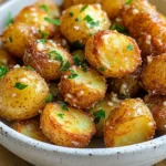 - 2 cups baby potatoes, halved - 3 tablespoons olive oil - 4 cloves garlic, minced - ½ cup grated Parmesan cheese - 1 teaspoon dried oregano - ½ teaspoon smoked paprika - Salt and pepper to taste - Fresh parsley, chopped Gathering the right ingredients makes all the difference. First, I use baby potatoes. Their small size means they cook faster and get crispier. Halve them to let the flavors soak in. Next is olive oil. It helps the garlic and cheese stick to the potatoes. I love using fresh garlic. It adds a strong, tasty punch. Grated Parmesan cheese is key for that cheesy crust. For seasoning, I reach for dried oregano and smoked paprika. They add depth and warmth. Don’t forget salt and pepper. These simple seasonings enhance the flavors. Finally, I like to garnish with fresh parsley. It adds color and a fresh taste. With these ingredients, you're set for a tasty treat. Preheating the air fryer Start by preheating your air fryer to 400°F (200°C). This takes about five minutes. Preheating helps the potatoes cook evenly and become crispy. Coating the potatoes In a large bowl, add two cups of halved baby potatoes. Pour in three tablespoons of olive oil. Add four minced garlic cloves, one teaspoon of dried oregano, and half a teaspoon of smoked paprika. Sprinkle in salt and pepper for taste. Toss everything until the potatoes are well coated. This mix brings out great flavor. Arranging the potatoes in the air fryer Take the coated potato bites and place them in the air fryer basket. Make sure they are in a single layer. Avoid overcrowding; this lets hot air circulate around each potato for crispiness. Cooking duration and method Air fry the potato bites for 15 to 18 minutes. Shake the basket halfway through cooking. This step ensures even crisping. When done, the potatoes should look golden brown and crispy outside. Garnishing and serving tips Once you remove the potato bites from the air fryer, sprinkle them with fresh chopped parsley. This adds a pop of color and freshness. Serve them warm on a nice plate. They make a great snack or side dish! To get your potato bites nice and crispy, set your air fryer to 400°F (200°C). This high heat cooks the potatoes fast, making them golden brown. It is key to toss the potatoes halfway through cooking. This helps them crisp evenly on all sides. You can play with flavors by adding spices like garlic powder or cayenne pepper. These can add a nice kick! You can also switch up the cheese. Try sharp cheddar or crumbled feta for a fun twist. Be careful not to overcrowd the air fryer basket. This can lead to uneven cooking and soggy bites. Also, always preheat your air fryer before adding the potatoes. This step helps to lock in that crispy texture right from the start. {{image_2}} You can use many baby potato types for this recipe. Red, yellow, or fingerling potatoes all work well. Each type adds a unique taste and texture. If you want to switch things up, try root vegetables like sweet potatoes or turnips. They will give your bites a new twist. Just remember to cut them to the same size for even cooking. To make your potato bites special, think about adding herbs or spices. Rosemary, thyme, or dill can enhance the flavor. You can also try adding a pinch of chili powder for heat. Want more cheese? Blend in some cheddar or feta for a cheesy twist. This will take your bites to a whole new level. Pair your garlic parmesan potato bites with tasty dipping sauces. A simple garlic aioli is a great choice. You can mix mayo, lemon juice, and minced garlic for a quick dip. If you prefer something spicy, try a sriracha mayo. For a store-bought option, ranch dressing is a classic that goes well with these bites. Enjoy dipping! To keep your Air Fryer Garlic Parmesan Potato Bites fresh, follow these tips: - Place leftovers in an airtight container. - Store the container in the fridge. - These bites will stay good for up to 3 days. When you're ready to enjoy your leftovers, use these methods: - Preheat your air fryer to 350°F (175°C). - Heat the potato bites for about 5-7 minutes. - This method keeps them crispy. - Avoid using a microwave, as it makes them soggy. You can freeze these bites for later use: - Make sure they are completely cool. - Place them in a freezer-safe bag. - They will stay good for about 2 months. When you are ready to eat them: - Thaw in the fridge overnight. - Reheat in the air fryer at 350°F (175°C) for 7-10 minutes. Yes, you can use larger potatoes. Just cut them into smaller pieces. Aim for similar sizes for even cooking. If you use larger chunks, increase the cooking time. Start with 20-25 minutes instead of 15-18. Always check for doneness by poking with a fork. These bites pair well with many dishes. Serve them alongside grilled chicken or steak. They also go well with fish or as a side for burgers. Add a fresh salad or roasted veggies for balance. You can even enjoy them as a snack with dipping sauce. To make these bites gluten-free, check your seasonings. Use gluten-free Parmesan cheese. Most spices like oregano and paprika are gluten-free. If using a store-bought seasoning blend, read the label carefully. This way, you can enjoy the same great taste without gluten. In this blog post, we explored how to make tasty Air Fryer Garlic Parmesan Potato Bites. We covered the key ingredients like baby potatoes, garlic, and cheese. You learned step-by-step instructions and tips for crispiness. We also shared variations and storage tips for your leftovers. These potato bites are simple and fun to make. They are a great snack or side dish. I hope you enjoy trying this recipe and experimenting with your flavor ideas. Happy cooking!