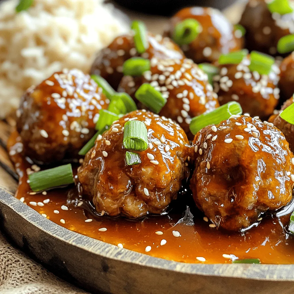 - 1 lb ground chicken or turkey - 1/2 cup breadcrumbs - 1/4 cup grated parmesan cheese - 1/4 cup finely chopped green onions The main ingredients form the base of these meatballs. Ground chicken or turkey gives them a lean and tasty profile. Breadcrumbs bring in the right texture. Grated parmesan cheese adds a nice salty touch. Green onions offer a fresh crunch. - 1/4 cup honey - 1/4 cup Sriracha sauce - 2 tablespoons soy sauce - 2 tablespoons rice vinegar The sauce is where the magic happens. Honey gives sweetness while Sriracha adds a spicy kick. Soy sauce brings umami, and rice vinegar rounds out the flavor with a bit of tang. Together, they create a rich and balanced sauce. - 1 teaspoon sesame oil - 1 teaspoon grated ginger - 2 cloves minced garlic You can enhance the dish with optional ingredients. Sesame oil adds a nutty flavor. Grated ginger gives a warm spice. Minced garlic boosts the savory taste. These extras can elevate your dish to a new level. In a large mixing bowl, combine these key ingredients for the meatballs: - 1 lb ground chicken or turkey - 1/2 cup breadcrumbs - 1/4 cup grated parmesan cheese - 1/4 cup finely chopped green onions - 1 large egg - 2 cloves garlic, minced - Salt and pepper to taste Mix these well until every ingredient blends. This helps the flavors come together. Next, roll the mixture into 1-inch balls. You should have about 20 meatballs. Make sure they are all similar in size. This ensures they cook evenly. In a separate bowl, whisk together the sauce ingredients: - 1/4 cup honey - 1/4 cup Sriracha sauce - 2 tablespoons soy sauce - 2 tablespoons rice vinegar - 1 teaspoon grated ginger - 1 teaspoon sesame oil Mix until smooth. A smooth sauce coats the meatballs better and adds flavor. Now, turn on the Instant Pot and select the 'Sauté' function. Allow it to heat for a couple of minutes. Add the meatballs in a single layer. Sauté for about 2-3 minutes until they turn brown on the outside. Turn them occasionally for even cooking. Once browned, take out the meatballs and set them on a plate. Pour the prepared sauce into the pot. Scrape the bottom to get all the tasty bits. Return the meatballs to the pot and gently coat them in the sauce. Close the lid and set the Instant Pot to 'Manual' mode at high pressure for 8 minutes. Make sure the valve is set to sealing. After cooking, let it release naturally for 5 minutes. Then, manually release any remaining pressure. Carefully open the lid and serve the meatballs. Drizzle them with extra sauce from the pot for added flavor. Enjoy! - Tips for moisture and texture: To keep your meatballs moist, don’t overmix the meat. Mix just until combined. This helps keep them tender. Adding a bit of grated parmesan also helps with moisture and adds flavor. - Recommendations for binding agents: Use breadcrumbs and egg as your main binders. They hold everything together and add a nice texture. If you want a gluten-free option, try using almond flour or gluten-free breadcrumbs. - Suggested seasoning options: Besides salt and pepper, you can add garlic powder or onion powder for depth. Fresh herbs like cilantro or parsley can brighten the dish. - Variations in the sauce: You can adjust the sauce by adding more honey if you prefer it sweeter. For a tangy twist, a splash of lime juice works great. If you like it spicier, add more Sriracha or a pinch of red pepper flakes. - Avoiding common pressure cooking mistakes: Always ensure there is enough liquid in the pot. This helps build pressure. If you skip this step, your Instant Pot may not work correctly. - Time-saving techniques: Prepare your meatball mixture and sauce in advance. You can store them in the fridge until you’re ready to cook. This way, you save time on busy days. {{image_2}} You can switch the ground chicken or turkey for beef or pork. This change adds a richer flavor. If you prefer a lighter option, use lean ground turkey. You can also make these meatballs vegetarian. Try plant-based meat like lentils or chickpeas. This keeps the dish hearty while being meat-free. Adjust the heat level to suit your taste. If you like it spicy, add more Sriracha. For a milder option, reduce the Sriracha amount. You can also swap honey for maple syrup or agave. This change gives a unique flavor twist. Each sweetener adds its own character to the sauce. Pair these meatballs with rice or noodles for a filling meal. You can also serve them as appetizers at parties. Create a meatball sub by placing them in a bun with sauce. Top with cheese for extra flavor. Try garnishing with sesame seeds or chopped green onions. This adds a nice touch to your presentation. To keep your meatballs fresh, use airtight containers. Glass or plastic containers both work well. Always let the meatballs cool to room temperature before sealing. This helps prevent moisture build-up inside. Store them in the fridge for up to three days. When you’re ready to eat, just reheat on the stove or in the microwave. For longer storage, freeze the meatballs and sauce separately. Place meatballs in a freezer-safe bag or container. Make sure to remove as much air as possible. For the sauce, use a small container or ice cube trays. This helps portion it easily. When you’re ready to enjoy, thaw in the fridge overnight. Reheat meatballs gently on the stove until warm. These meatballs last three days in the fridge. In the freezer, they can stay good for up to three months. Check for signs of spoilage before eating. If you see any off smells or discoloration, it's best to toss them. Always trust your senses when it comes to food safety. Yes, you can prepare these meatballs in advance. Start by mixing all the meatball ingredients. Once you form the meatballs, place them on a baking sheet. Freeze them for about an hour. After they freeze, transfer them to a freezer bag. They can last up to three months in the freezer. When you're ready to cook, you can skip the thawing. Just add a few extra minutes to the cooking time. To tone down the heat, try these tips. First, reduce the amount of Sriracha sauce. You can start with just two tablespoons instead of four. Another option is to add more honey. This will balance the heat with sweetness. You might also mix in some ketchup for extra flavor without the spice. Lastly, serve the meatballs with a side of yogurt or sour cream. This will cool down the heat nicely. Absolutely! You can bake or pan-fry the meatballs. For baking, preheat your oven to 400°F. Place the meatballs on a lined baking sheet. Bake for about 20 minutes, turning halfway through. If you prefer pan-frying, heat a bit of oil in a pan over medium heat. Cook the meatballs for about 10-12 minutes, turning often. After cooking, toss them in the sauce on the stove. This gives you a great flavor too! This blog covered how to make tasty meatballs in the Instant Pot. We explored main ingredients, like ground chicken, breadcrumbs, and parmesan. The sauce, made with honey and Sriracha, adds great flavor. Tips on texture and cooking methods help you create the best meatballs. Try different proteins or sauces to make it your own. Store or freeze leftovers for later enjoyment. With these insights, you can confidently whip up delicious meatballs that everyone will love. Enjoy your cooking adventure!