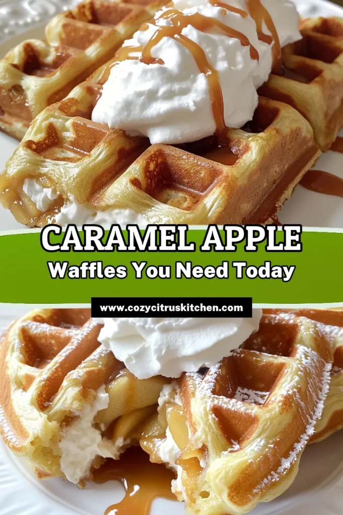Indulge in the sweet delight of Caramel Apple Cheesecake Stuffed Waffles! These mouthwatering treats combine creamy cheesecake and caramelized apples for a perfect breakfast or dessert. With simple ingredients and an easy recipe, you’ll be serving up smiles in just 30 minutes. Don't miss out on this delicious twist! Click to explore the full recipe and enjoy a taste of fall any time of year! #Waffles #DessertRecipes #FallFlavors #SweetTreats