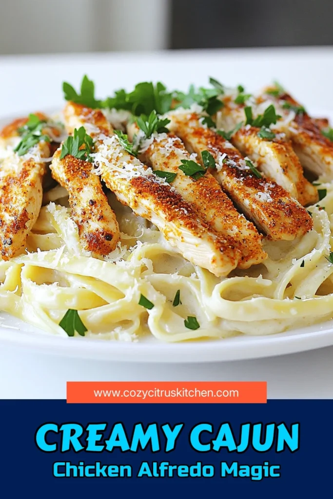 Savor the flavors of Spicy Creamy Cajun Chicken Alfredo with this easy recipe that's sure to impress! This dish features tender chicken cooked in a rich and creamy sauce, perfectly paired with fettuccine. In just 45 minutes, you can whip up this mouthwatering meal that's perfect for any occasion. Ready to elevate your dinner game? Click to discover the full recipe and make your taste buds dance! #CajunChicken #PastaRecipes #CreamyAlfredo #FoodieDelight