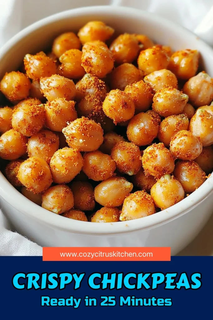 Satisfy your snack cravings with these Crispy Air Fryer Chickpeas! This easy recipe combines chickpeas with smoky spices for a deliciously crunchy treat that's perfect on its own or tossed in salads. Ready in just 25 minutes, it's a quick, healthy option for any time of the day. Don't miss out on this flavorful snack—click through now to explore the full recipe and discover more tasty ideas! #AirFryerRecipes #HealthySnacks #ChickpeaRecipes #GlutenFree