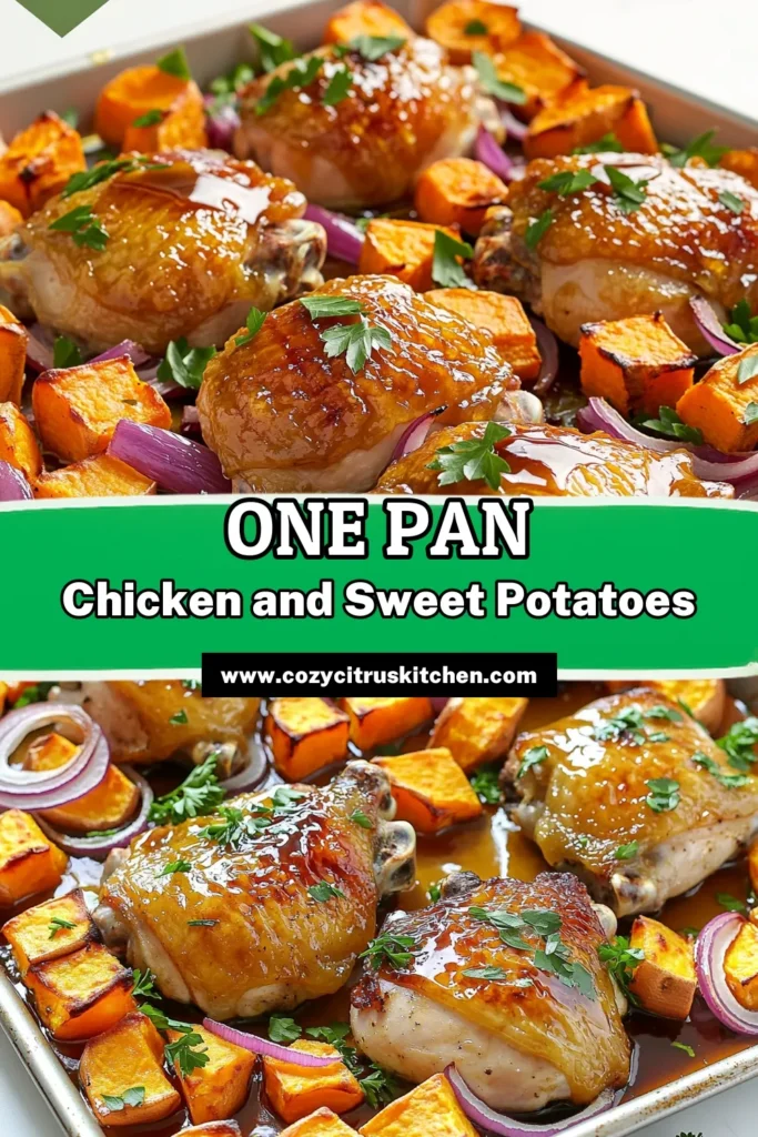 Make mealtime easy and delicious with this Sheet-Pan Maple Roasted Chicken and Sweet Potatoes recipe! Perfectly roasted chicken thighs paired with caramelized sweet potatoes and red onion create a satisfying dish that will impress. It's quick to prep, full of flavor, and a hit for any weeknight dinner. Ready to give it a try? Click to explore the full recipe and elevate your dinner game today! #SheetPanRecipes #EasyDinners #ChickenRecipes #MapleRoasted