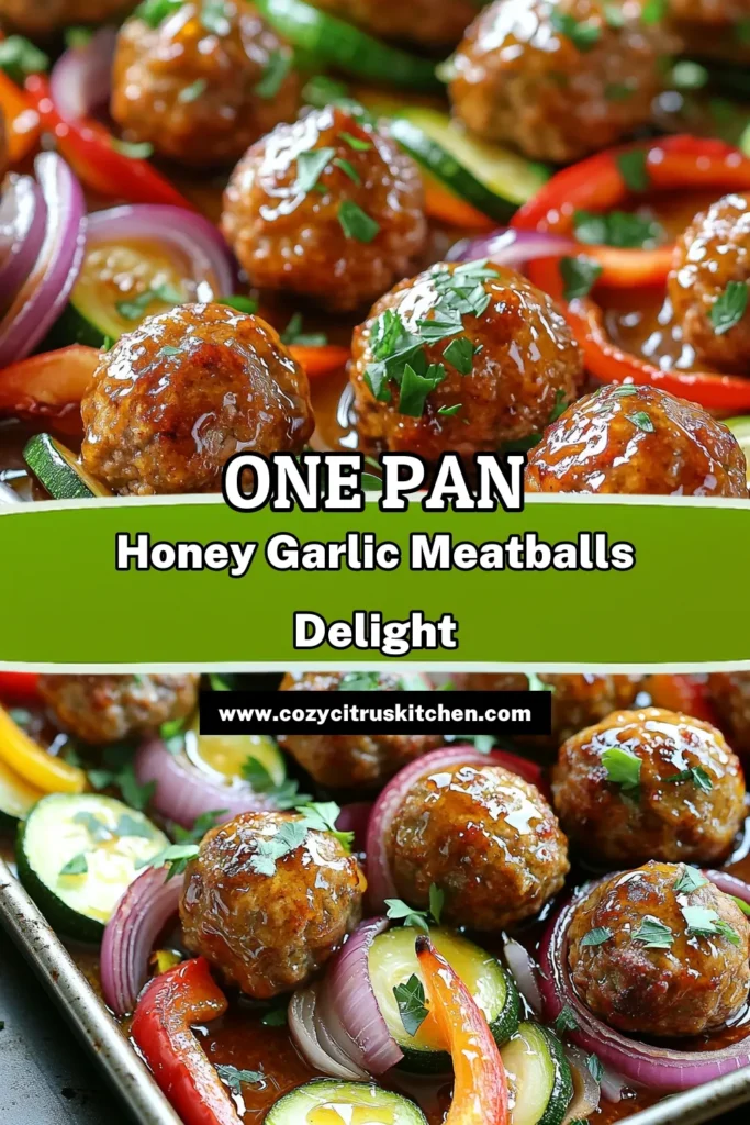 Whip up a delightful Sheet-Pan Honey Garlic Meatball Dinner that's both easy and flavor-packed! This delicious recipe combines juicy meatballs with vibrant veggies, all roasted to perfection with a sweet and savory honey garlic sauce. Ready in just 40 minutes, it's perfect for busy weeknights. Click through to discover the full recipe and bring this mouthwatering dinner to your table tonight!