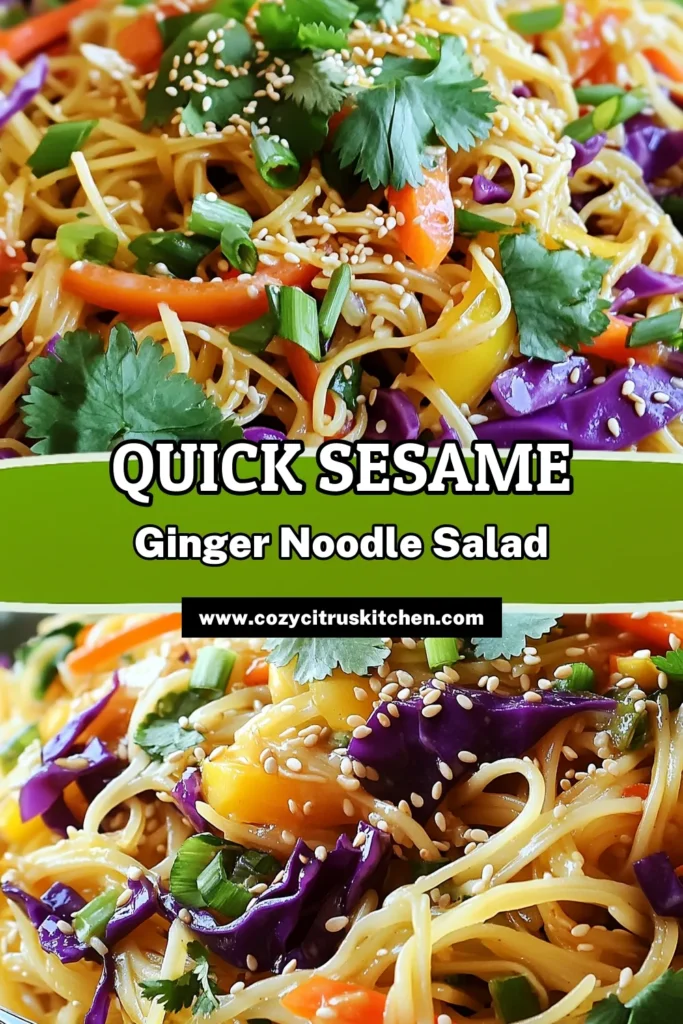 Savor the flavors of our Minute Sesame Ginger Noodle Salad! This quick and easy recipe combines tender rice noodles with a vibrant mix of fresh veggies and a delicious sesame-ginger dressing. Ideal for a light lunch or a side dish, you can whip it up in just 15 minutes. Discover how to create this delightful, healthy salad that is perfect for any occasion. Click through to explore the full recipe and impress your family and friends!