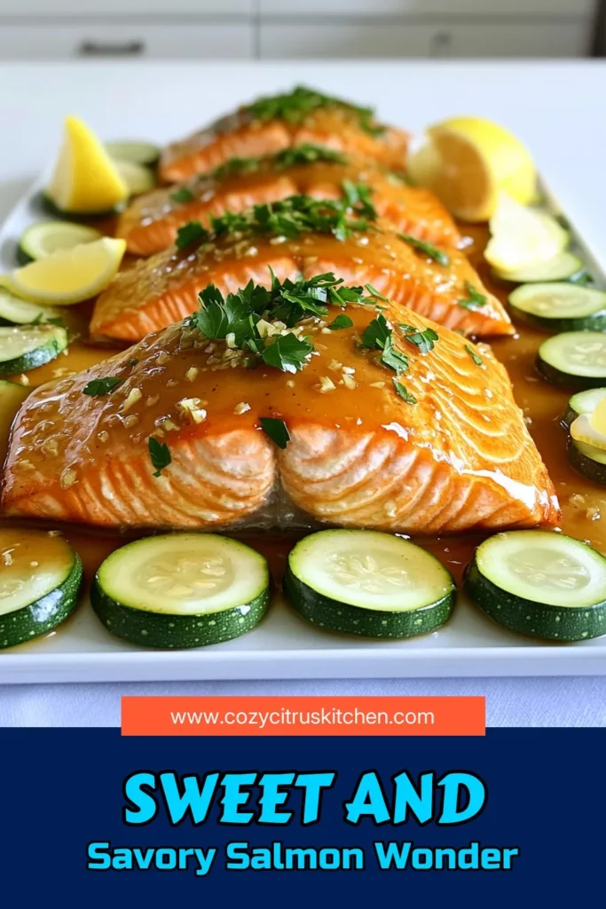 Discover the delicious Honey Garlic Salmon & Zucchini Delight recipe that will elevate your dinner game! This easy dish combines perfectly baked salmon fillets with tender zucchinis, all drizzled in a sweet-savory honey garlic sauce. Ready in just 25 minutes, it's perfect for a busy weeknight or a special occasion. Click through for step-by-step instructions and impress your family at the dinner table! #HoneyGarlicSalmon #QuickMeals #HealthyRecipes #DinnerIdeas