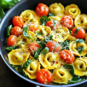 To make this tasty dish, you need a few main ingredients: - 2 cups fresh cheese tortellini - 4 tablespoons unsalted butter - 4 cloves garlic, minced - 1 cup cherry tomatoes, halved - 1 cup baby spinach - 1 teaspoon red pepper flakes (adjust to taste) - Salt and pepper to taste These ingredients blend well to create a rich and flavorful meal. Fresh cheese tortellini gives a nice texture. The garlic adds depth, while cherry tomatoes provide sweetness. Baby spinach adds color and nutrients. You can take this meal to the next level with some extras: - Fresh basil leaves for garnish - Grated Parmesan cheese for serving Basil gives a fresh taste. Parmesan adds a salty finish. You can serve this dish with crusty bread for a complete meal. This dish is not only quick but also balanced. Here’s a rough breakdown for one serving: - Calories: ~400 - Protein: ~12g - Carbohydrates: ~50g - Fat: ~18g These numbers can vary based on the exact ingredients used. It’s a satisfying meal packed with flavor and nutrients. Start by boiling a large pot of salted water. This helps add flavor to the tortellini. Once boiling, add 2 cups of fresh cheese tortellini. Cook them until they float, which takes about 3 to 5 minutes. Fresh tortellini cooks quickly, so keep an eye on them. After they float, drain the tortellini and set them aside. This step is key to making sure they stay tender. In a large skillet, melt 4 tablespoons of unsalted butter over medium heat. Once the butter is melted, add 4 cloves of minced garlic. Sauté the garlic for about 1 minute. You want it fragrant but not brown, as that can make it bitter. Next, add 1 cup of halved cherry tomatoes. Cook them for 2 to 3 minutes until they soften. This adds a fresh, juicy flavor to your dish. Now, it’s time to bring everything together. Stir in the cooked tortellini and 1 cup of baby spinach. Gently toss all the ingredients in the skillet. Cook for about 2 minutes until the spinach wilts down. This adds color and nutrients to your meal. Season the mixture with 1 teaspoon of red pepper flakes, salt, and pepper. Mix well to combine all the flavors. Finally, remove the skillet from heat. Garnish with fresh basil leaves and a sprinkle of grated Parmesan cheese. Your Minute Garlic Butter Tortellini Skillet is ready to enjoy! To make this dish pop, use fresh ingredients. Fresh garlic brings a strong taste. Use good quality butter for a rich flavor. Don't rush the sautéing process. Let the garlic cook gently until it smells great. When you add the tomatoes, let them soften a bit. This helps release their juices, adding more depth to the sauce. Mixing in fresh basil at the end gives a nice aroma and taste. Fresh tortellini cooks quickly, usually in just 3-5 minutes. They float when ready. Frozen tortellini takes longer, about 7-10 minutes. Always check the package for exact times. If using frozen, you don’t need to thaw them first. Just throw them right into the boiling water. They will taste great, but fresh has a lighter texture. If you have leftovers, store them in an airtight container. Keep them in the fridge for up to 3 days. Reheat in a skillet over low heat. Add a splash of water to help steam the pasta. This keeps it moist and tasty. You can also freeze leftovers. Place them in a freezer-safe container for up to 2 months. Just remember to label them with the date! {{image_2}} You can add proteins to this dish for more flavor and nutrition. Cooked chicken works well. Just chop it into bite-sized pieces. Shrimp adds a nice touch too. Simply sauté it until pink. If you prefer a plant-based option, tofu is perfect. Use firm tofu, cube it, and cook until golden. Each option adds taste and makes the meal heartier. Adding vegetables boosts the dish's health. You can toss in bell peppers, zucchini, or broccoli. These veggies add color and crunch. Just chop them small and stir them into your skillet. You can also use frozen peas or corn for ease. They require little prep and cook quickly. This way, you get extra nutrients without much effort. While garlic butter is tasty, feel free to mix it up. You can use olive oil instead of butter for lighter flavors. A splash of lemon juice brightens the dish nicely. If you like a creamy sauce, stir in some heavy cream or cream cheese. You might also add pesto for a unique twist. Each variation gives a new taste to your tortellini skillet. After enjoying your Minute Garlic Butter Tortellini Skillet, store leftovers in an airtight container. Make sure the dish cools to room temperature before sealing it. This helps prevent condensation, which can make the pasta soggy. You can keep it in the fridge for up to three days. If you want to eat it later, try to separate the ingredients. This keeps the flavors fresh and the textures right. To reheat your tortellini skillet, place it in a pan over low heat. Add a splash of water or broth to keep it moist. Stir often to heat everything evenly. This usually takes about 5 to 7 minutes. You can also use the microwave. Just put it in a microwave-safe bowl and cover it loosely. Heat it for about 1-2 minutes, stirring halfway through. Check to make sure it's hot all the way through. If you want to freeze your tortellini skillet, it’s best to do so without the fresh ingredients like spinach and tomatoes. Cooked tortellini can freeze well, but fresh veggies can become mushy when thawed. To freeze, let the dish cool completely and then transfer it to a freezer-safe container. It can last for up to three months in the freezer. When you're ready to eat, thaw it overnight in the fridge, then reheat as outlined above. Yes, you can use frozen tortellini. Just remember to cook it longer. Follow the package instructions for timing. Frozen tortellini usually takes about 5-7 minutes to cook. Make sure it floats to know it’s done. Drain it and then add it to the skillet as normal. The taste will still be great! To serve more people, simply increase the ingredients. For each extra serving, add more tortellini, butter, and garlic. If you want to serve four, use 3 cups of tortellini and 6 tablespoons of butter. Also, add more tomatoes and spinach for balance. Just keep the cooking times the same. Everyone will enjoy a tasty meal! If you need a butter substitute, try olive oil or vegan butter. Olive oil will give you a nice flavor. You can use the same amount as the butter. For a richer taste, try ghee. It’s a great option if you want a nutty flavor. Choose what fits your diet and enjoy! You can create a delicious garlic butter tortellini dish with ease. We covered key ingredients, step-by-step instructions, and helpful tips for the best results. Adding proteins or veggies gives you even more flavor. Remember to store leftovers well and reheat properly. Enjoy making this meal again and again! It’s simple, tasty, and perfect for any night. Cook with confidence and savor every bite of your garlic butter tortellini!