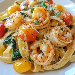 For this Creamy Cajun Shrimp Pasta, you will need: - 12 oz fettuccine pasta - 1 lb large shrimp, peeled and deveined - 2 tablespoons Cajun seasoning - 2 tablespoons olive oil - 3 cloves garlic, minced - 1 cup heavy cream - 1 cup chicken broth - 1 cup cherry tomatoes, halved - 1 cup fresh spinach - 1/2 cup grated Parmesan cheese - Salt and pepper to taste - Fresh parsley, chopped (for garnish) You can swap some ingredients if needed. If you can’t find fettuccine, try penne or spaghetti. For shrimp, chicken or tofu works well. If you want a lighter dish, use half-and-half instead of heavy cream. You can also use vegetable broth for a vegetarian option. If you don’t have cherry tomatoes, regular diced tomatoes will do. Cajun seasoning gives this dish a nice kick. If you like it milder, use less seasoning. You can start with just one tablespoon and taste as you go. To add more heat, toss in a pinch of cayenne pepper or red pepper flakes. This way, you can make it just the way you like it! {{ingredient_image_1}} First, get a big pot and fill it with water. Add salt to the water. Bring it to a boil. Once boiling, add 12 oz of fettuccine pasta. Cook it according to the package instructions. You want it to be al dente, which means it should still have a bit of bite. This usually takes about 8-10 minutes. When it's done, drain the pasta. Make sure to save 1/2 cup of the pasta water for later. In a bowl, take 1 lb of large shrimp, peeled and deveined. Sprinkle 2 tablespoons of Cajun seasoning over the shrimp. Mix it well until all the shrimp are coated. Now, heat a large skillet over medium heat and add 2 tablespoons of olive oil. When the oil is hot, add the shrimp to the skillet. Cook them for 2-3 minutes on each side. They should turn pink and opaque when they are done. Once cooked, take the shrimp out of the skillet and set them aside. In the same skillet, add 3 cloves of minced garlic. Sauté the garlic for about 1 minute until it smells great. Next, pour in 1 cup of chicken broth and let it simmer. After a few minutes, slowly stir in 1 cup of heavy cream and add 1 cup of halved cherry tomatoes. Let the sauce simmer for about 5 minutes. This helps it get a bit thicker. After that, toss in 1 cup of fresh spinach. Cook for another 2-3 minutes until the spinach wilts. Now, add the fettuccine and the shrimp back to the skillet. Mix everything gently. If the sauce seems too thick, add some of the reserved pasta water a little at a time. Finally, take the skillet off the heat and stir in 1/2 cup of grated Parmesan cheese. Add salt and pepper to taste. Your creamy Cajun shrimp pasta is now ready to serve! To make your pasta creamy, use heavy cream. It gives a rich texture that blends well. When you add the cream, stir slowly. This helps it mix evenly with the sauce. If the sauce is too thick, add a little of the reserved pasta water. This will help achieve the right consistency. Cajun seasoning is the star here. Use a good quality blend to get bold flavors. Feel free to add more if you like it spicy. Fresh herbs also boost the taste. Consider adding chopped parsley or green onions for an extra kick. They brighten the dish and add freshness. For juicy shrimp, do not overcook them. Cook until they turn pink and opaque. This usually takes just 2-3 minutes per side. Always use fresh shrimp if you can. Fresh shrimp taste better and have a firmer texture. If you use frozen shrimp, thaw them well before cooking. Pat them dry to remove excess moisture. This helps them sear nicely in the pan. Pro Tips Fresh Shrimp: Always use fresh or properly thawed shrimp for the best texture and flavor. Adjusting Spice: If you prefer a milder dish, reduce the Cajun seasoning or add it gradually to taste. Pasta Water Magic: Reserve pasta water is a great way to adjust the sauce consistency while adding flavor. Garnishing: For an extra pop of color and flavor, consider adding lemon zest or a squeeze of lemon juice before serving. {{image_2}} You can swap shrimp for other proteins easily. Chicken works well. Cut it into small pieces and cook it like shrimp. You can also use scallops or even crab. Each choice adds a unique taste to your dish. For tofu lovers, firm tofu can be cubed and sautéed. It absorbs flavors well, making your dish rich. Making a vegetarian version is simple. Skip the shrimp and add more vegetables. Bell peppers, zucchini, and mushrooms are great choices. You can also use plant-based shrimp. It gives you the same texture and taste without seafood. To keep it creamy, use vegan cream or cashew cream. This way, you enjoy the same flavors while staying meat-free. You can change the flavor profile easily. If you like heat, add more Cajun seasoning or some hot sauce. For a smoky taste, try adding smoked paprika. You can also experiment with herbs like thyme or oregano for a fresh twist. Adding lemon juice brightens the dish and gives it a zesty kick. Mix and match these options to find your favorite flavor! To store your creamy Cajun shrimp pasta, let it cool down first. Then, place it in an airtight container. You can keep it in the fridge for up to three days. Make sure to label the container with the date. This way, you’ll know when to eat it. When you're ready to eat your leftovers, you can reheat them easily. The best way is to use a skillet. Heat a little olive oil over low heat. Add the pasta and stir gently. If it's too thick, add a splash of chicken broth or water. You can also use a microwave. Place the pasta in a microwave-safe bowl. Heat for about one to two minutes, stirring halfway through. If you want to freeze your creamy Cajun shrimp pasta, it’s best to do this before adding the cheese. Let the pasta cool completely. Then, transfer it to a freezer-safe container. You can freeze it for up to two months. When you're ready to eat, thaw it in the fridge overnight. Reheat as mentioned above, and then stir in the cheese before serving. To make Creamy Cajun Shrimp Pasta, follow these steps: 1. Cook the Pasta: Boil salted water in a large pot. Cook 12 oz of fettuccine until al dente. Drain and save 1/2 cup of the pasta water. 2. Season the Shrimp: In a bowl, mix 1 lb of peeled shrimp with 2 tablespoons of Cajun seasoning. 3. Sauté Shrimp: Heat 2 tablespoons of olive oil in a skillet. Add the shrimp and cook for 2-3 minutes per side until pink. Remove them from the skillet. 4. Make the Sauce: Sauté 3 cloves of minced garlic in the same skillet for 1 minute. Add 1 cup of chicken broth and let it simmer. 5. Add Cream and Veggies: Stir in 1 cup of heavy cream and 1 cup of halved cherry tomatoes. Let it simmer for about 5 minutes. Add 1 cup of fresh spinach and cook until wilted. 6. Combine Everything: Add the cooked fettuccine and shrimp back to the skillet. Toss gently. If the sauce is thick, add reserved pasta water until you get the right consistency. 7. Finish and Serve: Stir in 1/2 cup of grated Parmesan cheese. Season with salt and pepper. Plate the pasta and garnish with chopped parsley. Yes, you can use any pasta you like. Penne, linguine, or even spaghetti work well. You can choose whole wheat or gluten-free pasta for a healthier option. Just follow the cooking time on the package to ensure it's cooked just right. If you need a substitute for heavy cream, you have options. You can use half-and-half or whole milk mixed with a bit of flour for thickness. Coconut milk is a good dairy-free option. Silken tofu blended with a little water can also work for a creamy texture. In this post, I covered how to make Creamy Cajun Shrimp Pasta. We talked about the ingredients, step-by-step cooking, and tips for a tasty dish. You learned about substitutions and how to adjust spice levels. I shared variations for added flavors and proteins. Finally, I provided storage tips for leftovers. Enjoying this dish is simple with the right steps and adjustments. Dive in, try it out, and have fun in the kitchen!