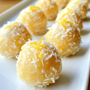 To make Lemon Coconut Energy Bites, you need the following ingredients: - 1 cup rolled oats - 1/2 cup shredded unsweetened coconut - 1/3 cup almond butter (or any nut butter) - 1/4 cup honey or maple syrup - Zest of 1 large lemon - 2 tablespoons fresh lemon juice - 1 teaspoon vanilla extract - Pinch of salt You can add optional ingredients to boost their nutrition: - 2 tablespoons chia seeds - 2 tablespoons flaxseeds These seeds pack extra fiber and omega-3 fatty acids. They help keep you full longer. Don't have almond butter? No problem! You can use any nut butter. Peanut butter works well too. If you want a vegan option, swap honey for maple syrup. For a nut-free version, try sunflower seed butter. It tastes great and keeps the bites tasty. Feel free to mix and match based on what you have at home! {{ingredient_image_1}} First, gather all your ingredients. You will need rolled oats, shredded coconut, almond butter, honey or maple syrup, lemon zest, lemon juice, vanilla extract, a pinch of salt, and optional chia or flaxseeds. This recipe takes about 10 minutes to prep and 30 minutes to chill. You will end up with 12 to 15 tasty bites. In a large mixing bowl, add 1 cup of rolled oats, 1/2 cup of shredded coconut, and 2 tablespoons of chia or flaxseeds if you want some extra nutrition. Mix them well to make sure everything is evenly spread out. Now, in another bowl, combine 1/3 cup of almond butter, 1/4 cup of honey or maple syrup, the zest of 1 large lemon, 2 tablespoons of fresh lemon juice, 1 teaspoon of vanilla extract, and a pinch of salt. Stir this mixture until it is smooth and creamy. Next, pour your wet mix over the dry ingredients. Stir everything together until the oats and coconut are well coated. If your mix feels too sticky, just add a bit more shredded coconut or oats. You want it to hold together but still be easy to shape. With clean hands, grab small amounts of the mixture. Roll them into bite-sized balls, about 1 inch in diameter. Place the energy bites on a lined baking tray or plate. Once you finish rolling them, put the tray in the refrigerator for at least 30 minutes. This helps them firm up nicely. After chilling, transfer the bites to an airtight container. You can store them in the fridge for up to a week. Enjoy your simple and nourishing snacks anytime! To get the right texture for your Lemon Coconut Energy Bites, start with the oats. Use rolled oats, as they give a chewy base. If the mix feels too wet, add more shredded coconut or oats. This helps balance moisture. Aim for a sticky but moldable mix. When you roll the bites, make them about one inch wide. This size makes them easy to grab and eat. Keep your energy bites fresh by storing them in an airtight container. The fridge is best, as it keeps them firm and tasty. They can last up to one week. If you want to store them longer, think about freezing. Just place them in a freezer bag. They will stay fresh for up to three months in the freezer. Let them thaw in the fridge before eating. Avoid using sweetened coconut. It adds too much sugar and alters the taste. Don’t skip the lemon zest. It brightens the flavor and adds freshness. Also, be careful not to overmix the wet and dry ingredients. Overmixing can lead to a dense texture. Lastly, don’t rush the chilling time. Letting the bites chill helps them firm up and hold their shape. Pro Tips Perfectly Measure Your Ingredients: Use a kitchen scale to ensure accurate measurements, especially for sticky ingredients like nut butter and honey. Experiment with Flavors: Feel free to add other mix-ins such as dark chocolate chips, dried fruits, or nuts to customize your energy bites. Chill for Optimal Texture: Allow the energy bites to chill in the refrigerator for longer than 30 minutes for a firmer texture, making them easier to handle. Store Properly: For maximum freshness, store the energy bites in an airtight container in the fridge, and consider freezing them for longer storage. {{image_2}} You can change the taste of your Lemon Coconut Energy Bites easily. Try adding chocolate chips for a sweet twist. Just mix in 1/4 cup of mini chocolate chips. If you love peanut butter, swap out almond butter for peanut butter. This change gives the bites a rich, nutty flavor. You can also blend in spices like cinnamon or nutmeg for a warm taste. Adding extra ingredients can boost the nutrition and flavor. Chopped nuts, like almonds or walnuts, add crunch and healthy fats. Dried fruits, like cranberries or apricots, add sweetness and chewiness. You can mix in 1/4 cup of your favorite nuts or fruits. For a protein boost, add 2 tablespoons of chia seeds or flaxseeds. These tiny seeds pack a lot of nutrients. These energy bites can fit many diets. To make them vegan, use maple syrup instead of honey. This keeps the bites sweet without honey. For a gluten-free option, use certified gluten-free oats. Always check labels to ensure your ingredients are gluten-free. With these changes, everyone can enjoy these tasty snacks. Each Lemon Coconut Energy Bite has about 80 calories. This makes them a great snack. You can enjoy one without feeling guilty. If you eat two, that’s still just 160 calories! Here’s how these bites break down: - Fats: About 4 grams from almond butter and coconut. - Carbohydrates: Roughly 10 grams from oats and honey. - Proteins: Around 2 grams, mainly from almond butter. This balance gives you energy without a sugar crash. These energy bites pack a nutritional punch. - Oats provide fiber, which helps digestion and keeps you full. - Coconut adds healthy fats and can boost heart health. - Almond butter offers protein and good fats, which can help muscle growth. - Lemon juice adds vitamin C, which supports your immune system. - Chia seeds or flaxseeds give extra omega-3s and fiber. These ingredients work together to nourish your body and keep you energized! Lemon Coconut Energy Bites can last up to one week in the fridge. Store them in an airtight container to keep them fresh. If you want to enjoy them later, you can freeze them. Yes, you can freeze these energy bites. They freeze well and maintain their flavor. Place them in a single layer on a baking sheet until firm. Then, transfer them to a freezer-safe bag or container. They can last about three months in the freezer. You can use any nut butter you like. Peanut butter, cashew butter, or sunflower seed butter are great choices. Each will change the flavor a bit but will still taste delicious. In this blog post, we explored how to make delicious energy bites. We covered key ingredients and tasty variations. I shared tips for perfect texture and how to store them fresh. You learned about health benefits and common mistakes to avoid. Energy bites are easy to make and great for snacks. Try different flavors and add-ins to suit your taste. Enjoy making and sharing your energy bites with friends and family.