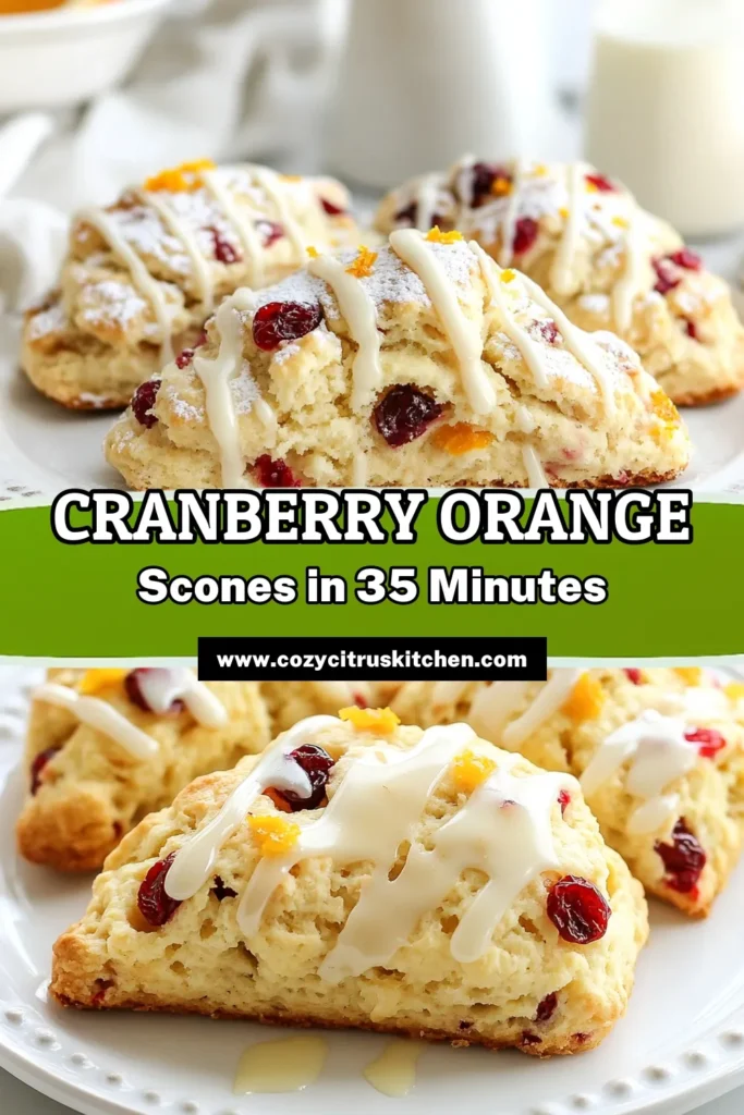 Indulge in the joy of holiday baking with these delightful Cranberry Orange Scones! This easy scone recipe combines tangy cranberries and zesty orange for a perfect treat. With a delicious orange glaze, these buttermilk scones are ideal for breakfast or holiday gatherings. Perfect for any scone lover, this recipe will elevate your baking game. Save this recipe for your next baking adventure! #CranberryOrangeScones #HolidayBakingRecipes #OrangeGlazeScones #ButtermilkSconesRecipe