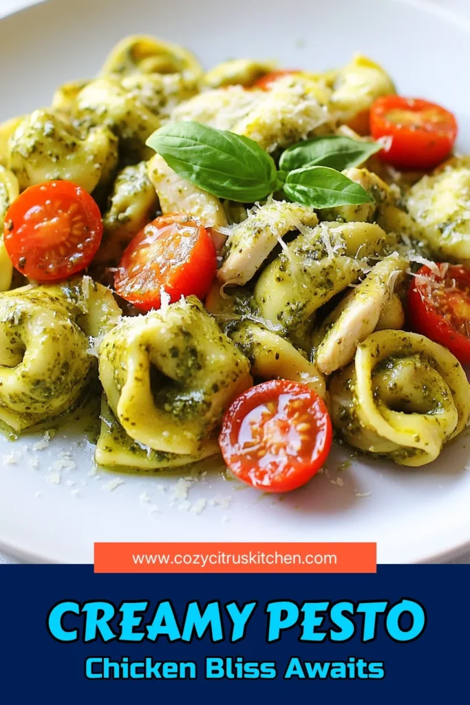 Indulge in this creamy pesto chicken tortellini dish that’s perfect for a quick dinner! This easy tortellini recipe combines succulent chicken and rich basil pesto in a one-pot creamy pasta that can be ready in just 30 minutes. It's a delicious and satisfying meal for the whole family. Get cooking today and elevate your weeknight meals! Don’t forget to save this recipe for later. #CreamyPestoChickenTortellini #EasyTortelliniRecipe #ChickenAndPestoPasta #OnePotPasta