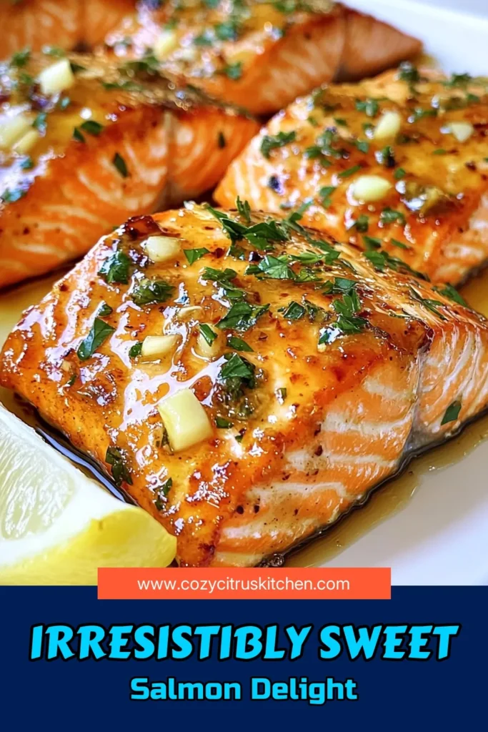 Discover the deliciousness of honey garlic salmon with this easy salmon recipe! Our baked salmon with honey is enhanced by a rich garlic butter sauce, making it the perfect dish for any occasion. Enjoy flavorful butter sauce salmon recipe that takes just 25 minutes to prepare! Impress your family with honey garlic butter salmon fillets that are tender, juicy, and full of flavor. Save this recipe today! #EasyDinner #SalmonRecipe #HealthyEating #HoneyGarlicSalmon
