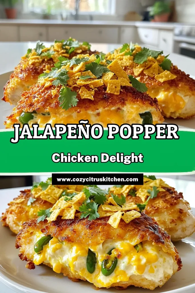 Elevate your dinner game with this delicious Jalapeño Popper Stuffed Chicken recipe! Bursting with flavors of creamy cheese and spicy jalapeños, this dish is perfect for impressing your guests or enjoying a cozy night in. Discover how to create this mouthwatering meal in just 50 minutes. Click through for the complete recipe and presentation tips! #JalapeñoPopper #StuffedChicken #EasyRecipes #DinnerIdeas