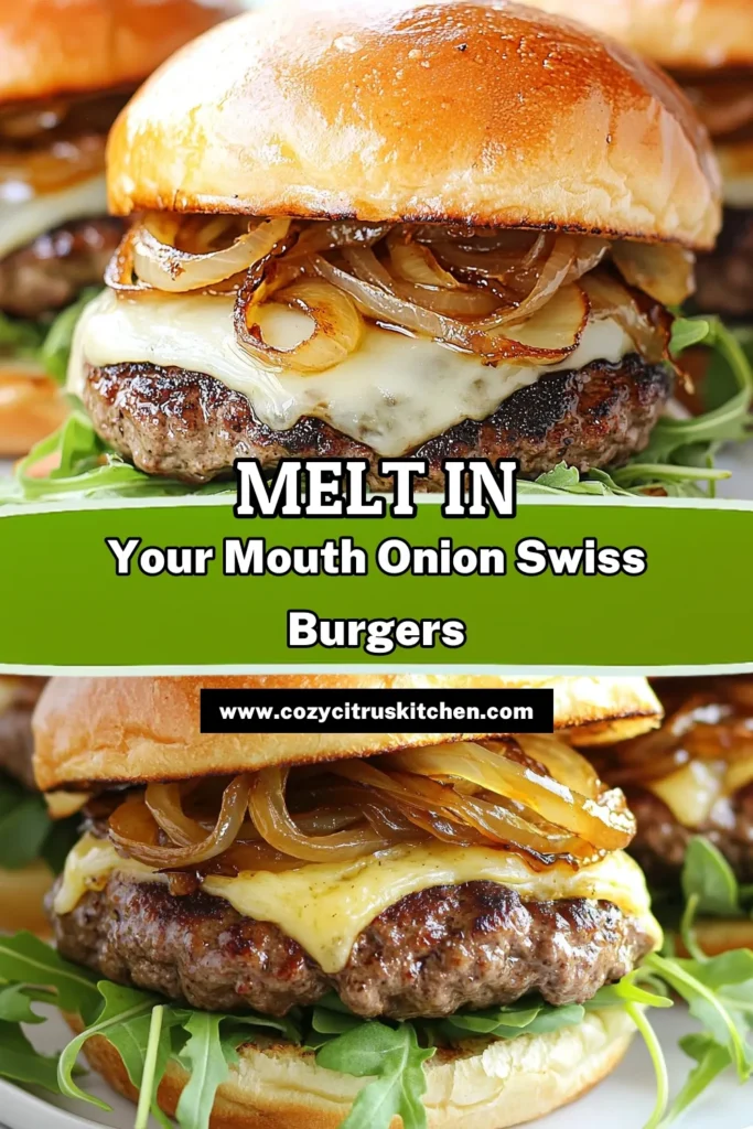 Discover the ultimate caramelized onion burger recipe that takes Swiss cheese burgers to the next level! This easy beef burger recipe features perfectly caramelized onions and homemade burger toppings, making it the perfect meal for any occasion. Indulge in rich flavors and simple steps that will impress your family and friends. Don't wait—save this recipe for a delicious dinner tonight! #CaramelizedOnionBurger #SwissCheeseBurgers #EasyBeefBurger #HomemadeToppings