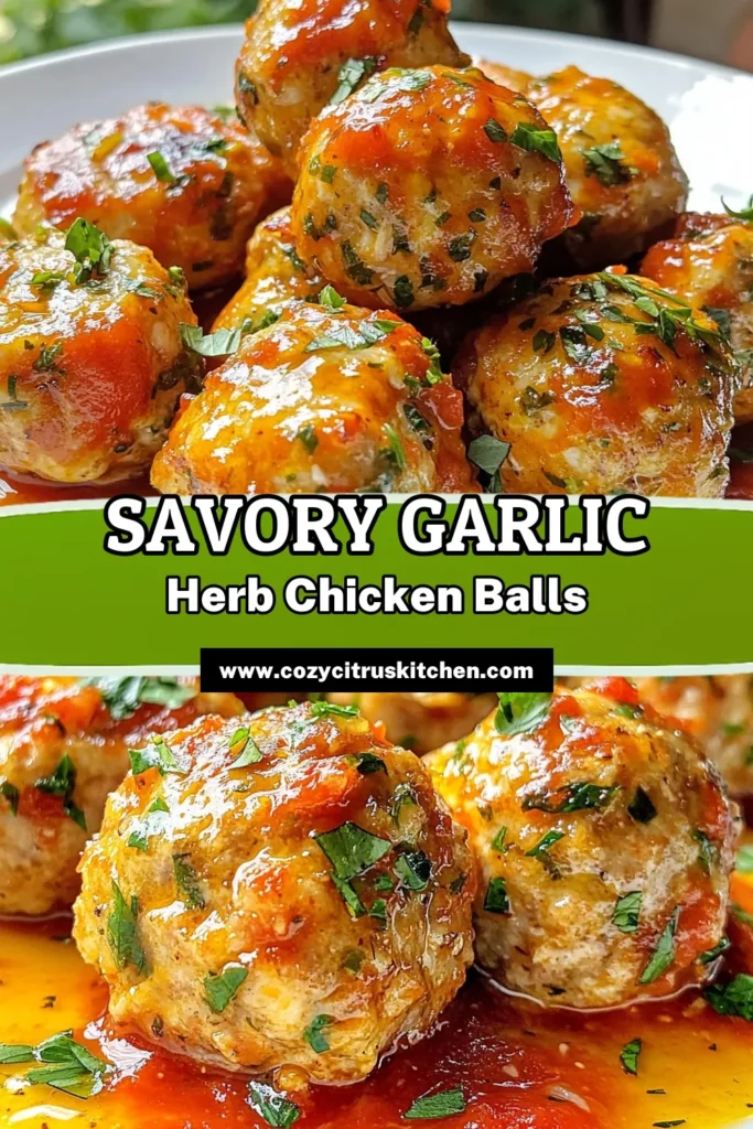 Discover the deliciousness of garlic herb chicken meatballs! This ground chicken meatball recipe is not only easy to prepare but also a healthy meatball recipe that's perfect for any meal. Bake these flavorful baked chicken meatballs to perfection and serve them with marinara sauce for a delightful dish. Try this recipe today and elevate your dinner game! Save and share! #ChickenMeatballs #HealthyRecipes #DinnerIdeas #MealPrep
