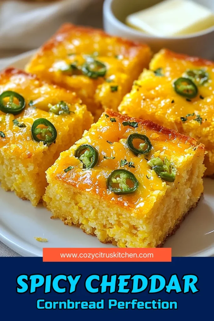Savor the flavor of this Jalapeño Cheddar Cornbread, the perfect blend of spicy and cheesy goodness! This easy cornbread recipe is a must-try for homemade cornbread lovers. With zesty jalapeños and sharp cheddar, this savory cornbread with cheese is ideal for any meal. Quick to make and utterly delicious! Click to get the full recipe and elevate your cornbread game today! #CornbreadRecipe #SpicyCornbread #HomeBaking #JalapeñoCheddar