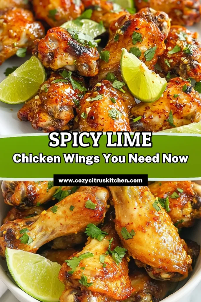 Spice up your game day with these irresistible Chili Lime Chicken Wings! This crispy chicken wing recipe features a zesty baked chicken wings marinade that packs a punch. Perfect as an easy chicken wing appetizer, these spicy chicken wings will be a hit at any gathering. Marinate, bake, and enjoy the delicious flavors! Try this recipe today and elevate your next feast! #ChickenWings #EasyAppetizer #SpicyWings #ChiliLimeWings