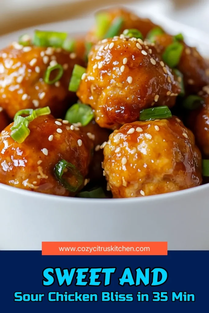 Discover the perfect easy chicken meatball recipe with these delicious sweet and sour chicken meatballs! Made with ground chicken and a homemade sweet and sour sauce recipe, these bake chicken meatballs are a guaranteed family favorite. Perfect for weeknight dinners or meal prep, this recipe is quick and satisfying. Try it today – your tastebuds will thank you! Save this recipe for later! #SweetAndSourChickenMeatballs #GroundChickenRecipes #EasyChickenMeatballs #BakeChickenMeatballs