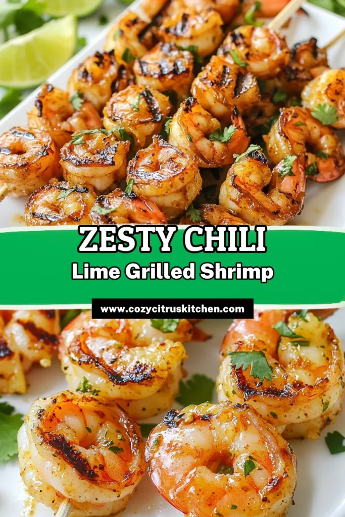 Delight your taste buds with this easy chili lime shrimp recipe! Perfect for summer grilling, this grilled shrimp marinade combines spicy flavors with fresh cilantro for a tasty meal. Enjoy these spicy shrimp skewers in just 40 minutes! Ideal for fast and flavorful dining, this cilantro lime shrimp is a must-try for any occasion. Check it out and spice up your grilling game! Save this recipe now! #ChiliLimeShrimp #GrilledShrimp #EasyGrilling #SpicyShrimpSkewers