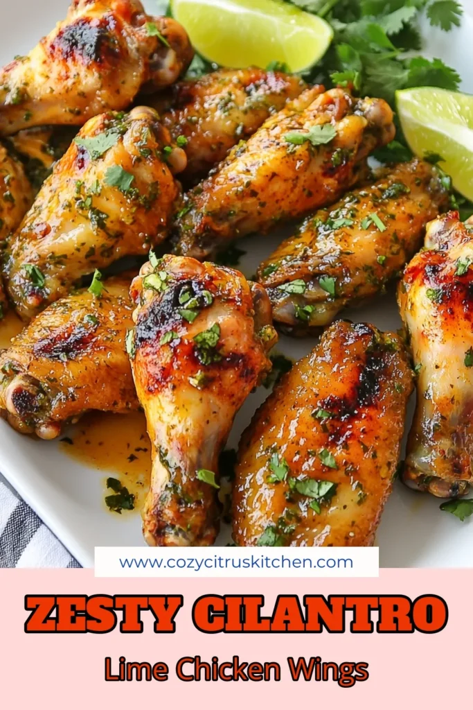 Discover the deliciousness of Cilantro Lime Chicken Wings with this easy baked chicken wings recipe. Marinated in a zesty cilantro-lime mixture, these spicy chicken wings with cilantro are perfect for your next gathering! Get ready for tender, flavorful wings that everyone will love. Follow this simple recipe for an unforgettable dish. Save and try these tantalizing marinated chicken wings today! #CilantroLimeChickenWings #BakedChickenWingsRecipe #EasyChickenWingMarinade #SpicyChickenWings