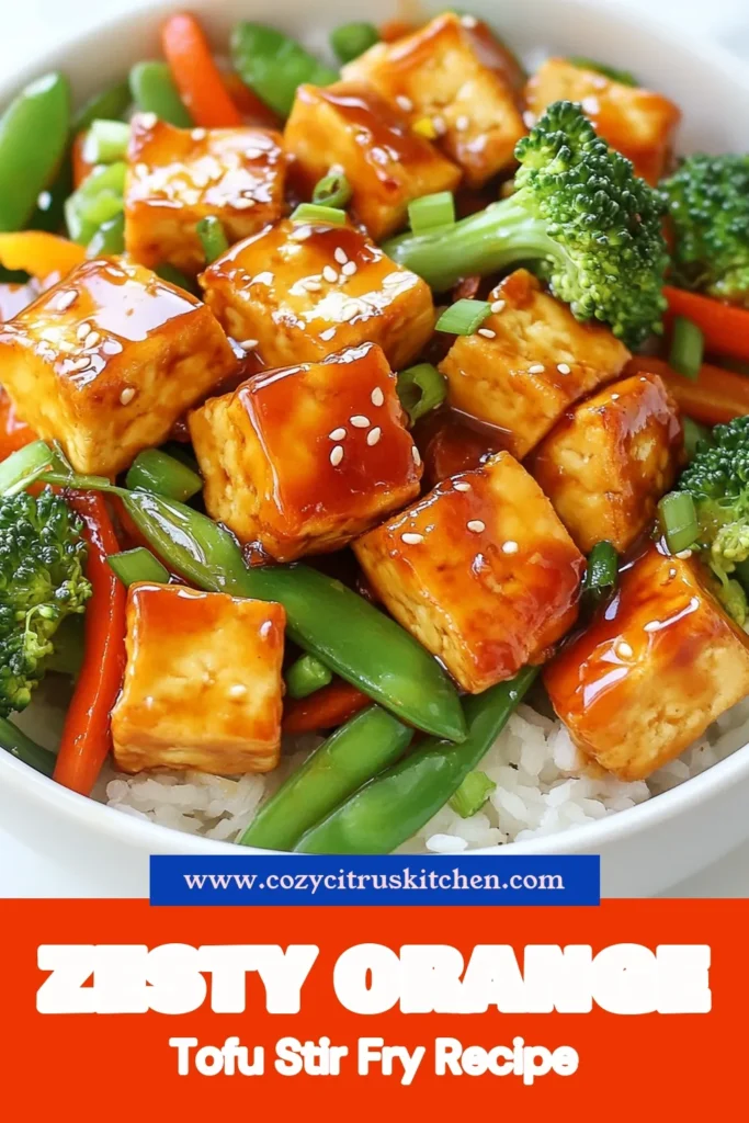 Looking for a delicious and healthy tofu recipe? Try this Orange Glazed Tofu Stir Fry! Bursting with vibrant veggies and the citrusy flavor of orange juice, this tofu stir fry recipe is perfect for a quick vegan dinner. Packed with nutrients, it’s a great option for anyone looking to eat healthier. Don't miss out on this mouthwatering dish—save this recipe for later! #OrangeGlazedTofu #VeganStirFry #HealthyTofuRecipes #TofuStirFryRecipe