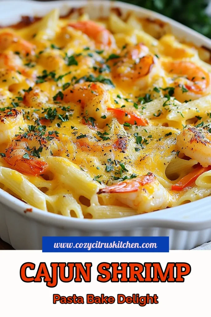 Discover the deliciousness of Cajun shrimp pasta bake with this easy baked shrimp pasta recipe! Perfectly creamy Cajun pasta mixed with penne pasta and shrimp will impress your family and friends at dinner. This penne pasta casserole is simple to prepare and delivers big flavor in every bite. Try this easy shrimp pasta bake today and delight in a comforting meal. Don’t forget to save this recipe for later! #CajunShrimpPastaBake #PastaCasserole #EasyDinner #ShrimpRecipe