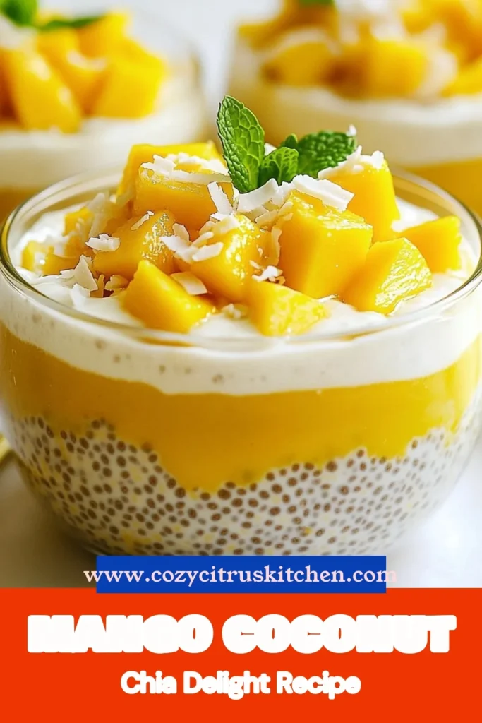 Indulge in the taste of paradise with this delicious Coconut Mango Chia Pudding! This vegan chia pudding recipe is not only healthy but also a delightful tropical chia seed pudding that's perfect for any dessert lover. Enjoy this dairy-free mango pudding as a refreshing treat. Follow the recipe to create a wholesome and tasty coconut dessert at home. Try it today and save your favorite healthy recipes! #CoconutMangoChiaPudding #VeganRecipes #TropicalDessert #HealthyTreats