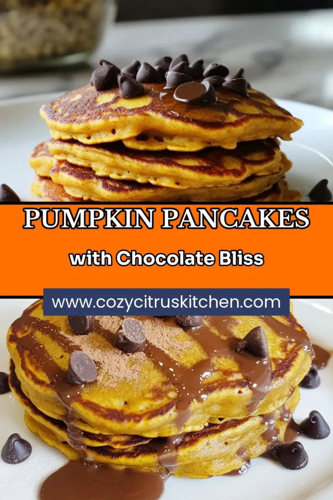 Indulge in these delicious chocolate chip pumpkin pancakes that are perfect for your fall breakfast! This easy pumpkin pancake recipe is quick to whip up and yields fluffy pumpkin pancakes everyone will love. With simple ingredients, you can create homemade pancake recipes that warm your mornings. Don’t miss out on this seasonal treat! Save this recipe for your next brunch! #ChocolateChipPumpkinPancakes #FallBreakfast #EasyPancakeRecipe #FluffyPancakes