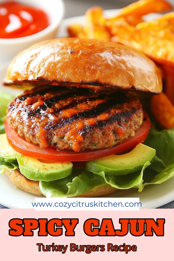 Looking for a delicious weeknight meal? Try these spicy turkey burgers! Our easy spicy burger recipe features a zesty Cajun turkey burger recipe that’s packed with flavor. With healthy turkey burger seasoning, these grilled Cajun burgers are sure to impress. Perfect for your next BBQ! Save this recipe for a quick and flavorful dinner. #SpicyTurkeyBurgers #CajunRecipe #HealthyEating #BurgerNight