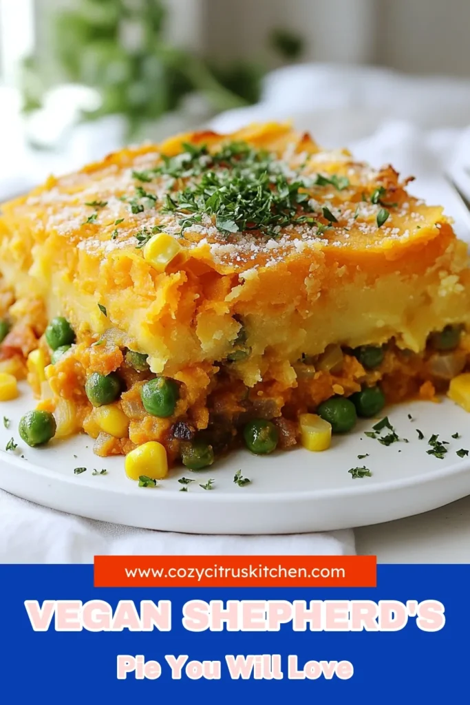 Discover the ultimate Vegan Shepherd's Pie with a delicious twist of sweet potato. This easy Sweet Potato Recipe combines vegetables and nutritional yeast for a rich, plant-based comfort food that's perfect for a healthy vegan dinner. Enjoy a hearty meal that's not only nutritious but also satisfying. Try this Vegan Shepherd's Pie recipe today for a wholesome delight! Don't forget to save for later! #VeganShepherdsPie #SweetPotatoRecipe #PlantBasedComfortFood #HealthyVeganDinner