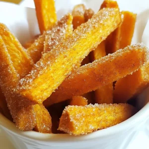 To make these tasty cinnamon sugar sweet potato fries, you need: - 2 large sweet potatoes - 2 tablespoons olive oil - 1 teaspoon ground cinnamon - 2 tablespoons brown sugar (or coconut sugar for a healthier option) - 1/2 teaspoon salt - Optional: a pinch of cayenne pepper for a subtle kick You can swap out some ingredients based on your needs or taste. Here are a few ideas: - Use avocado oil instead of olive oil for a different flavor. - Coconut sugar works well if you want a healthier sweetener. - Try maple syrup instead of brown sugar for a unique taste. - Skip the cayenne pepper if you prefer no spice. When choosing sweet potatoes, look for the ones that are firm and smooth. Here are the best types: - Orange-fleshed sweet potatoes are sweet and creamy when cooked. - Japanese sweet potatoes have a purple skin and are drier and nuttier. - White-fleshed sweet potatoes are less sweet and have a firm texture. Using the right type makes a big difference in flavor and texture. Enjoy your cooking! {{ingredient_image_1}} Start by preheating your oven to 425&deg;F (220&deg;C). This high heat helps the fries get crispy. Line a baking sheet with parchment paper. This keeps the fries from sticking. Next, wash and peel the sweet potatoes. After that, cut them into thin fries. Aim for about 1/4 inch thick. Keeping them the same size helps them cook evenly. In a large mixing bowl, add the sweet potato fries. Pour in 2 tablespoons of olive oil. Toss them well so each fry gets coated. This helps the cinnamon sugar stick later. In a small bowl, mix together 1 teaspoon of ground cinnamon, 2 tablespoons of brown sugar, and 1/2 teaspoon of salt. If you want some heat, add a pinch of cayenne pepper. This gives a nice kick to the fries. Sprinkle the cinnamon-sugar mix over the fries. Toss them again to coat every fry well. Spread the fries in a single layer on the baking sheet. Make sure they aren&rsquo;t crowded; this helps them crisp up. Bake in the oven for 25-30 minutes. Flip them halfway through to ensure they cook evenly. You want them golden brown and crispy on the outside. To get crispy fries, keep them thin. Thicker fries take longer to cook and may not crisp up. Also, avoid overcrowding the baking sheet. If you have a lot of fries, use two sheets. For extra crunch, try soaking the cut fries in cold water for 30 minutes before baking. This removes excess starch and helps them crisp up better. Lastly, a light dusting of cinnamon sugar right after baking adds extra flavor. One common mistake is cutting sweet potatoes unevenly. If you cut them too thick, some will cook faster. Thin fries cook better and get crispy quicker. Avoid overcrowding the pan. If fries are too close, they will steam instead of crisp. Instead, leave space between them on the baking sheet. To boost flavor, try adding a pinch of cayenne pepper. It gives a nice kick without being too hot. You can also mix in some garlic powder or smoked paprika. These spices add depth to the sweet taste of the fries. If you want a sweeter flavor, use more brown sugar or coconut sugar. To ensure even cooking, cut the fries to about 1/4 inch thick. This size allows them to bake evenly. Toss the fries in olive oil well. Make sure every fry is coated. This helps with cooking and crisping. Flip the fries halfway through baking. This lets both sides get golden brown and crispy. Pro Tips Uniform Cuts: Ensure that your sweet potato fries are cut into uniform sizes to guarantee even cooking and crispiness. Coating Technique: Toss the fries in olive oil before adding the cinnamon-sugar mixture to help it adhere better. Space Them Out: Spread the fries out on the baking sheet without overcrowding to allow for maximum crispiness. Extra Flavor Boost: For an added kick, sprinkle a pinch of cayenne pepper in the cinnamon-sugar mix for a subtle heat that complements the sweetness. {{image_2}} You can change the taste of your fries with different seasonings. Try using garlic powder for a savory twist. Smoked paprika adds a nice depth and warmth. Want a spicy kick? Add more cayenne pepper. For a sweet touch, sprinkle nutmeg or allspice. Experiment with your favorite spices to find the mix you love best. These fries are great on their own, but you can serve them in fun ways. Pair them with a creamy dip, like ranch or yogurt sauce. You can also enjoy them as a side dish with grilled meats or veggie burgers. For a festive touch, serve them with a sprinkle of fresh herbs like parsley or cilantro. If you're looking to make a healthier version, consider these swaps. Use coconut sugar instead of brown sugar; it has a lower glycemic index. You can also bake them in an air fryer for less oil. Try using avocado oil instead of olive oil for added health benefits. These small changes keep the fries tasty while making them a bit healthier. To store your cinnamon sugar sweet potato fries, let them cool first. Place them in an airtight container. This helps keep them fresh. You can store them in the fridge for up to three days. Make sure they are completely cool to avoid sogginess. When you&rsquo;re ready to enjoy leftovers, preheat your oven to 400&deg;F (200&deg;C). Spread the fries on a baking sheet. Bake for about 10-15 minutes. This will help restore their crispiness. You can also use a microwave, but they may turn soft. If you want to freeze your fries, first, let them cool completely. Lay them out on a baking sheet in a single layer. Freeze for about an hour until firm. Then transfer them to a freezer bag. They can last for up to two months. When ready to eat, bake them straight from the freezer, adding a few extra minutes to the cook time. Cinnamon Sugar Sweet Potato Fries taste best fresh. If you have leftovers, store them in an airtight container. They will last in the fridge for 3 to 5 days. To keep them crispy, reheat them in the oven. Microwaving may make them soggy. Yes, you can make these fries in an air fryer! Preheat your air fryer to 400&deg;F (200&deg;C). Cook the fries in a single layer for about 15 to 20 minutes. Shake the basket halfway through for even cooking. You will get nice, crispy fries with less oil. Sweet potato fries are tasty on their own, but dipping sauces can add fun flavors. Here are some great options: - Honey mustard - Maple syrup - Spicy mayo - Creamy ranch - Chipotle aioli These sauces complement the sweet and spicy notes of the fries perfectly. We explored how to make tasty sweet potato fries. We covered ingredients, cooking steps, and tips for perfect fries. Remember to avoid common mistakes and use the right seasonings for extra flavor. Store leftovers well to enjoy them later. With these tricks, you can impress anyone with your fries. Try different variations and enjoy your cooking!