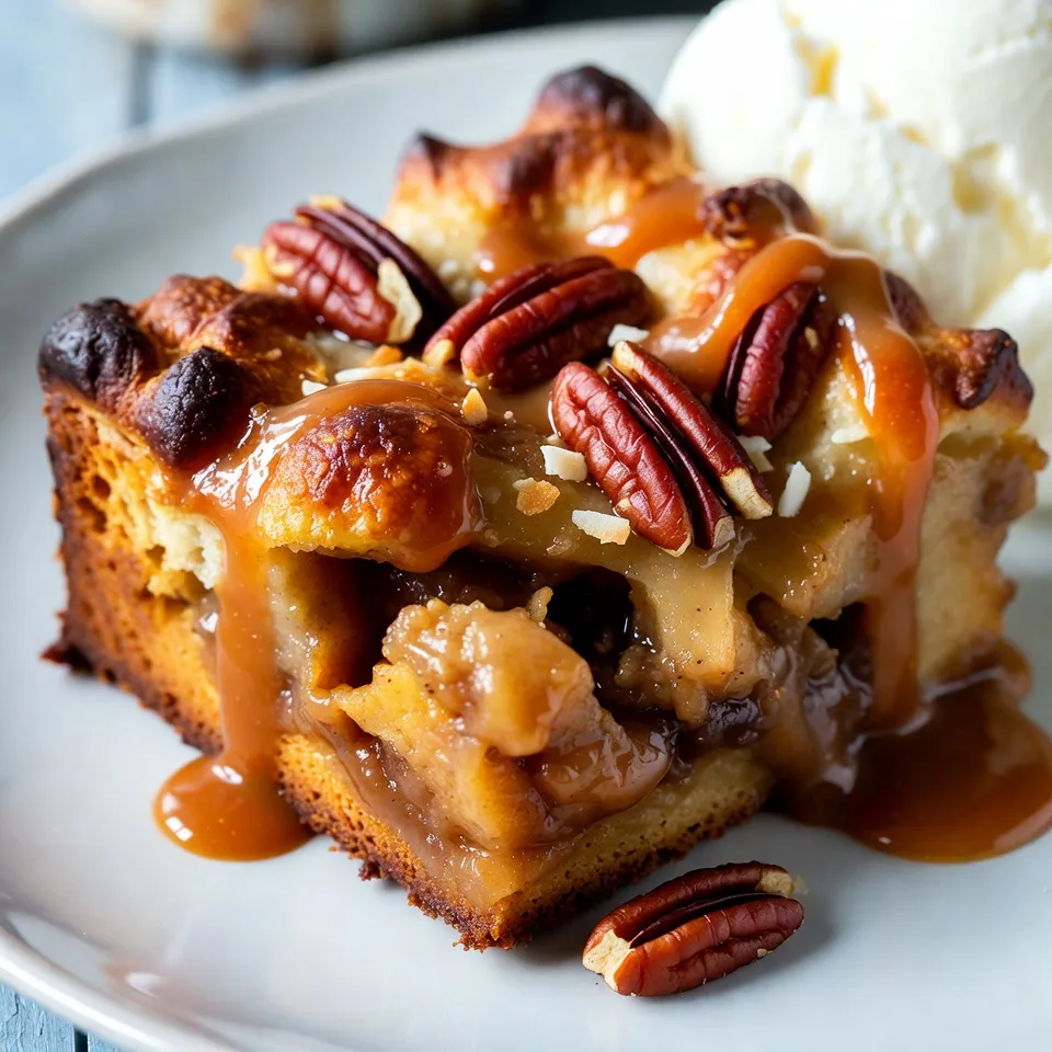 To make a Caramel Apple Dump Cake, you need some simple ingredients. Here's what you'll need: - 2 cans (21 oz each) apple pie filling - 1 tsp ground cinnamon - 1/2 cup caramel sauce (plus extra for drizzling) - 1 box yellow cake mix - 1/2 cup unsalted butter, melted - Optional ingredients: chopped pecans, shredded coconut, brown sugar These ingredients come together to create a warm and sweet dessert. The apple pie filling gives it a fruity base, while the caramel adds a sweet touch. The yellow cake mix forms a lovely crust on top when baked. If you want to add more flavor, consider the optional ingredients. Chopped pecans add crunch, and shredded coconut brings a tropical twist. Brown sugar helps create a nice crust. Gather these items, and you’re ready to start! {{ingredient_image_1}} - Preheat your oven to 350°F (175°C). - Grease a 9x13 inch baking dish. - In a large bowl, mix two cans of apple pie filling with one teaspoon of ground cinnamon. - Spread the spiced apple filling evenly in the bottom of your greased baking dish. - Drizzle half a cup of caramel sauce over the apple filling. - Open a box of yellow cake mix and sprinkle it evenly on top of the caramel and apple layers. - Pour half a cup of melted unsalted butter over the cake mix, covering as much as possible. - If you want, add one cup of chopped pecans or shredded coconut on top of the buttered cake mix for extra flavor. - Finally, sprinkle a quarter cup of brown sugar on top. - Bake in the preheated oven for 45-50 minutes. Look for a golden brown top and bubbling edges to know it’s done. - Let the dump cake cool slightly before serving. Serve your caramel apple dump cake warm for the best flavor. I love to drizzle extra caramel sauce on top. It adds a sweet touch. Pairing it with a scoop of vanilla ice cream makes it even better. The cold ice cream melts slightly on the warm cake. This combination creates a perfect harmony of flavors. One mistake is overmixing the layers. This can make the cake too dense. Just spread the apple filling and cake mix without mixing them together. Another mistake is not covering the apples with enough caramel. Make sure to drizzle it evenly. This will give you that rich caramel flavor in every bite. You can add extra toppings to boost flavor. Chopped pecans add a nice crunch. Shredded coconut gives a tropical twist. If you like, you can also sprinkle on some chopped chocolate. This adds depth and richness. Experiment with different mix-ins to find your perfect flavor! Pro Tips Use Fresh Ingredients: For the best flavor, use high-quality apple pie filling or make your own from scratch with fresh apples. Layering is Key: Layer the ingredients carefully to ensure even baking and a delicious combination of flavors in every bite. Customize Your Toppings: Feel free to experiment with other toppings like walnuts or chocolate chips for a unique twist on the traditional flavor. Serving Suggestion: Serve with a scoop of ice cream or whipped cream for a delightful contrast to the warm cake. {{image_2}} You can change the pie filling for more fun. Try cherry or peach pie filling. Each swap gives a new taste. You can also use chocolate cake mix instead of yellow. A chocolate twist adds a rich flavor. For gluten-free options, use a gluten-free cake mix. This way, everyone can enjoy it. To make it vegan, switch the butter for coconut oil. You can also use a vegan caramel sauce. These swaps keep the taste while meeting dietary needs. In the fall, add spices like nutmeg or ginger. These spices bring warmth and comfort. For the holidays, use cranberry pie filling. It gives a festive touch. You can even top it with whipped cream for extra cheer. To keep your caramel apple dump cake fresh, use an airtight container. Glass or plastic containers work well. Make sure to let the cake cool before sealing it. Store it in the fridge if you have leftovers. It can last up to five days. You can reheat the dump cake in two ways: the oven or the microwave. For the oven, preheat to 350°F (175°C). Place the cake in a safe dish and cover it with foil. Heat for about 15 minutes. For the microwave, put a slice on a plate and heat for about 30 seconds. If you want to keep the texture nice, avoid reheating too long. If you want to freeze the dump cake, let it cool completely first. Cut it into slices and wrap each slice tightly in plastic wrap. Then, place the slices in a freezer bag. This helps save space and keeps them fresh. To thaw, take a slice out and place it in the fridge overnight. You can also reheat it straight from the freezer in the oven. Just add a few extra minutes to the bake time. A dump cake is a simple dessert. You "dump" the ingredients into a pan. It needs no mixing. In our recipe, we use apple pie filling and cake mix. The layers create a sweet, rich cake as it bakes. It's easy to make, and the taste is amazing! You can tell your dump cake is done by looking at it. The top should be golden brown. You will see bubbles around the edges. A toothpick in the center should come out clean. If it is still wet, bake it a little longer. Yes, you can prepare this cake ahead of time. To do this, make the layers and store them separately. Keep the apple filling and cake mix covered in the fridge. You can bake it when you are ready to serve. This way, it stays fresh and tasty! In this blog post, we explored how to make a delicious dump cake using simple ingredients. You learned the key steps: mixing apple pie filling, cinnamon, and toppings before baking. We discussed tips for serving, common mistakes, and ways to enhance flavors. You can also try different pie fillings or adapt for dietary needs. Remember, storing and reheating your cake properly will keep it tasty. Enjoy your baking, and have fun experimenting with flavors and variations for every season!