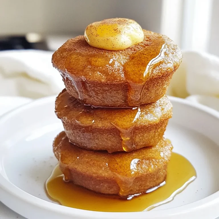 - 1 cup all-purpose flour - 1/2 cup whole wheat flour - 1 tablespoon baking powder - 1 teaspoon ground ginger - 1 teaspoon ground cinnamon - 1/2 teaspoon ground nutmeg - 1/4 teaspoon ground cloves - 1/2 teaspoon salt - 3/4 cup milk (or almond milk) - 1/4 cup molasses - 1/4 cup brown sugar (packed) - 1 large egg - 1/4 cup melted butter (or coconut oil) - 1/2 cup chopped walnuts - Maple syrup for serving These ingredients create a warm and cozy blend for your muffins. The dry ingredients mix well to form a soft base. The flours give structure, while baking powder adds lift. The spices bring that classic gingerbread taste. In the wet ingredients, molasses adds deep flavor and moisture. The milk helps the batter blend smoothly. The egg binds everything together. Butter or coconut oil keeps the muffins tender. If you want extra crunch, add walnuts. Maple syrup is perfect for drizzling on top. It adds sweetness and enhances the ginger flavor. Enjoy these muffins fresh from the oven, and let their cozy aroma fill your kitchen. {{ingredient_image_1}} - Preheat the oven to 375°F (190°C). - Line a muffin tin or grease it lightly with non-stick spray. - In a large mixing bowl, whisk together: - 1 cup all-purpose flour - 1/2 cup whole wheat flour - 1 tablespoon baking powder - 1 teaspoon ground ginger - 1 teaspoon ground cinnamon - 1/2 teaspoon ground nutmeg - 1/4 teaspoon ground cloves - 1/2 teaspoon salt This mix of spices gives your muffins that warm, festive flavor we all love. - In another bowl, whisk together: - 3/4 cup milk (or almond milk) - 1/4 cup molasses - 1/4 cup packed brown sugar - 1 large egg - 1/4 cup melted butter (or coconut oil) Make sure everything is smooth. This will make your muffins rich and tasty. - Pour the wet mix into the dry mix. - Stir gently until just combined. - It’s okay if some lumps remain. This keeps the muffins light and fluffy. - If you want more crunch, fold in: - 1/2 cup chopped walnuts (optional) Nuts add a nice texture and flavor. You can skip them if you prefer. - Spoon the batter into the muffin tin. Fill each cup about 2/3 full. - Bake for 15-18 minutes. - Check with a toothpick. If it comes out clean, they are ready. - Let the muffins cool in the tin for 5 minutes. Then, transfer them to a wire rack. These muffins are great when warm. Drizzle some maple syrup on top for an extra treat. Enjoy! To achieve tender muffins, avoid overmixing the batter. Overmixing can make them tough. Stir gently until just combined. You want a few lumps to remain. To check if they are done, use the toothpick method. Insert a toothpick into the center of a muffin. If it comes out clean, your muffins are ready! Serve these muffins warm with a drizzle of maple syrup. A sprinkle of cinnamon adds extra flavor. Enjoy them with coffee or hot chocolate for a cozy breakfast. They make a perfect start to your day or a delightful snack. To make baking easier, gather a few key tools. You will need a muffin tin, paper liners, and mixing bowls. A whisk and a spatula will help you mix and fold ingredients smoothly. Having these tools ready will make your baking experience joyful and fun! Pro Tips Use Fresh Spices: For the best flavor, use freshly ground spices instead of pre-ground ones. This enhances the aromatic profile of your muffins. Don't Overmix: When combining wet and dry ingredients, mix just until combined. Overmixing can lead to tough muffins. Check for Doneness: Use a toothpick to check if the muffins are done. If it comes out clean or with a few moist crumbs, they’re ready! Experiment with Add-ins: Feel free to add chocolate chips, dried fruits, or seeds for extra flavor and texture variations! {{image_2}} You can easily make these muffins gluten-free. Just swap the all-purpose flour with a gluten-free flour blend. This keeps the texture light and fluffy while making it safe for gluten-sensitive eaters. Be sure to check the blend for the best results. If you want a vegan version, it's simple! Replace the egg with flaxseed meal. To do this, mix one tablespoon of flaxseed meal with two and a half tablespoons of water. Let it sit for five minutes to thicken. Also, use plant-based milk instead of regular milk. This way, everyone can enjoy these tasty muffins. You can personalize your muffins by adding extra flavors. Try folding in chocolate chips or dried fruits like cranberries or raisins. These additions make your muffins even more delightful and fun to eat. Let your creativity shine in the kitchen! To keep your Gingerbread Pancake Muffins fresh, store them in an airtight container at room temperature. This will help them stay moist and delicious for several days. If you have extra muffins, make sure they are fully cooled before you store them. Freezing is a great option if you want to enjoy these muffins later. To freeze, place the muffins in a freezer-safe bag or container. Make sure to label it with the date. When you’re ready to eat, just thaw them in the fridge overnight or at room temperature for a few hours. To bring back their warm, cozy texture, reheat the muffins in the microwave or oven. For the microwave, heat each muffin for about 15-20 seconds. If you prefer the oven, preheat it to 350°F (175°C) and warm the muffins for about 5-10 minutes. Enjoy them warm, maybe with a drizzle of maple syrup! Yes, you can make these muffins a day ahead. Just store them in an airtight container. They stay fresh and tasty. You can enjoy them warm or at room temperature. To make fluffy muffins, use room temperature ingredients. This helps the batter mix evenly. Be careful not to overmix the batter; some lumps are okay. Gentle mixing keeps the muffins light and airy. You can use honey or maple syrup instead of molasses. Just know that the flavor will change a bit. Molasses gives a rich taste, while honey or maple syrup adds a different sweetness. In this blog post, we explored how to make delicious muffins using simple ingredients. We covered the dry and wet ingredients, step-by-step instructions, and tips for perfecting your muffins. Remember to avoid overmixing for a tender bite and enjoy different variations to suit your taste. Baking is fun, and you can store or freeze your muffins for later! With these easy recipes, you can create a warm, tasty treat anytime, satisfying your sweet cravings while keeping it wholesome. Happy baking!