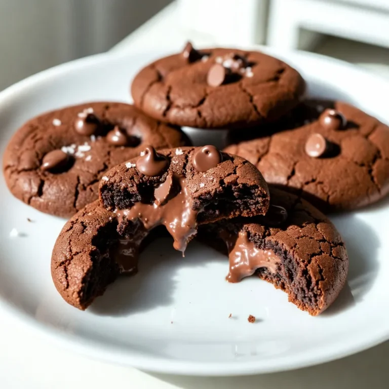 To make chocolate espresso cookies, you need the following: - 1 cup all-purpose flour - 1/2 cup unsweetened cocoa powder - 1/2 teaspoon baking soda - 1/4 teaspoon salt - 1/2 cup unsalted butter, softened - 1 cup brown sugar, packed - 1 large egg - 1 teaspoon vanilla extract - 2 tablespoons freshly brewed espresso (cooled) - 1 cup semi-sweet chocolate chips - 1/4 cup dark chocolate chunks These simple ingredients create a rich and tasty cookie. The cocoa powder adds depth, while the espresso boosts the chocolate flavor. You will need a few tools for this recipe: - Mixing bowls - Whisk - Electric mixer or spoon - Cookie scoop or tablespoon - Baking sheet - Parchment paper Having these tools ready makes the baking process smooth. The mixer helps blend the butter and sugar well, ensuring a fluffy texture. You can add a few optional items to make your cookies even better: - Sea salt for garnish - Chopped nuts (like walnuts or pecans) - Dried fruit (like cherries or cranberries) These extras can give your cookies a unique twist. A pinch of sea salt on top contrasts nicely with the sweet chocolate. {{ingredient_image_1}} First, set your oven to 350°F (175°C). This step heats your oven for baking. Next, line a baking sheet with parchment paper. This helps the cookies not stick. Make sure the paper covers the entire sheet. In a medium bowl, combine the flour, cocoa powder, baking soda, and salt. Use a whisk to mix them well. This step blends the dry ingredients evenly. It ensures every cookie has a rich chocolate flavor. In a large bowl, add the softened butter and brown sugar. Use an electric mixer to cream them together. Mix until the mixture looks light and fluffy. This usually takes about 3-4 minutes. It adds air, making your cookies soft. Beat in the egg, vanilla extract, and cooled espresso. Make sure they mix fully with the butter and sugar. Next, slowly add the dry ingredients. Stir until just combined. Be careful not to overmix; this keeps the cookies tender. Now, fold in the semi-sweet chocolate chips and dark chocolate chunks. Use a cookie scoop or a tablespoon to drop the dough onto the baking sheet. Space them about 2 inches apart. If you like, sprinkle a pinch of sea salt on top. Bake the cookies for 10-12 minutes. The edges should be firm, but the centers should remain soft. After baking, let them cool for 5 minutes on the sheet. Then, move them to a wire rack to cool completely. To get the best texture, start with softened butter. Cream it well with brown sugar. This helps create air pockets that make your cookies light. Use the right flour too. All-purpose flour works best in this recipe. If you want chewy cookies, don’t overmix the dough. Mix until just combined. This keeps your cookies soft and delicious. Baking temperature is key. Preheat your oven to 350°F (175°C) before baking. This helps cookies bake evenly. Use a cookie scoop for uniform size. This way, they will all bake at the same time. Leave space between the dough balls on the baking sheet. This prevents them from merging together while baking. One common mistake is overbaking. Keep an eye on your cookies. They should be soft in the center when you take them out. They will firm up as they cool. Another mistake is not measuring ingredients correctly. Use measuring cups for dry ingredients. This ensures the right balance and helps your cookies rise properly. Lastly, don’t skip the sea salt on top if you want extra flavor! Pro Tips Use Fresh Espresso: For the best flavor, make sure your espresso is freshly brewed and cooled before adding it to the cookie dough. Chill the Dough: If you have time, chill the dough for about 30 minutes before baking. This will help the cookies maintain their shape and enhance the flavor. Experiment with Chocolate: Feel free to mix different types of chocolate chips or add nuts for added texture and flavor in your cookies. Proper Cooling: Allow cookies to cool on the baking sheet for a few minutes before transferring to a wire rack. This ensures they set properly and prevents breakage. {{image_2}} You can change the chocolate type in these cookies. Try using dark chocolate or milk chocolate chips instead of semi-sweet. Each type brings a new taste. Dark chocolate adds a rich, bold flavor. Milk chocolate offers a sweeter, creamier bite. You can also mix different types for a fun twist. Experimenting with chocolate makes baking more exciting. To make a vegan version, swap the butter for coconut oil or vegan butter. Use a flax egg instead of a regular egg. Mix one tablespoon of ground flaxseed with three tablespoons of water. Let it sit for five minutes to thicken. For the chocolate chips, choose dairy-free options. These simple swaps keep the cookies tasty and plant-based. You can add nuts for extra crunch. Chopped walnuts or pecans pair well with chocolate. If you prefer a sweet touch, add dried fruits like cherries or cranberries. Mix in about half a cup of your choice. These additions will create a unique flavor and texture. Feel free to get creative with your mix-ins! To keep your chocolate espresso cookies fresh, store them in an airtight container. This helps trap moisture and keeps them soft. If you stack cookies, place parchment paper between layers. This prevents sticking and keeps your cookies looking great. Store the container at room temperature for up to one week. Freezing cookies is a smart way to save them for later. First, let the cookies cool completely after baking. Next, place them in a single layer on a baking sheet. Freeze for about one hour. Once frozen, transfer them to a freezer-safe bag or container. They can stay fresh for up to three months. When you want one, just take it out and let it thaw. To enjoy warm cookies again, reheat them in the oven. Preheat your oven to 300°F (150°C). Place the cookies on a baking sheet and warm them for about 5-7 minutes. This keeps the cookies soft and gooey. Avoid microwaving, as it can make them tough. Enjoy your treat just like fresh-baked! Yes, you can make these cookies without espresso. If you skip the espresso, the cookies will still be tasty. You can replace the espresso with milk or water. This will keep the dough moist. The flavor will change a bit, but they will still be good. To measure flour, start by fluffing it up in the bag. Then, use a spoon to scoop flour into your measuring cup. Don’t pack it down. Level off the top with a knife. This method gives you the right amount every time. Check your cookies at 10 minutes. The edges should be firm and the middle soft. They will firm up as they cool. If the edges look golden brown, they are ready. Don’t overbake them; soft centers are key! Yes, you can use instant coffee instead of brewed espresso. Mix 1 tablespoon of instant coffee with 2 tablespoons of hot water. Let it cool before adding it to the dough. This will give you a nice coffee flavor in your cookies. You learned about the key ingredients and equipment for baking cookies. I shared clear steps to mix, form, and bake your cookies perfectly. Essential tips helped you avoid common mistakes and achieve the right texture. You also discovered tasty variations and storage methods to keep cookies fresh. In the end, baking cookies is fun and rewarding. Use this guide to start your baking adventure today. Enjoy every bite!