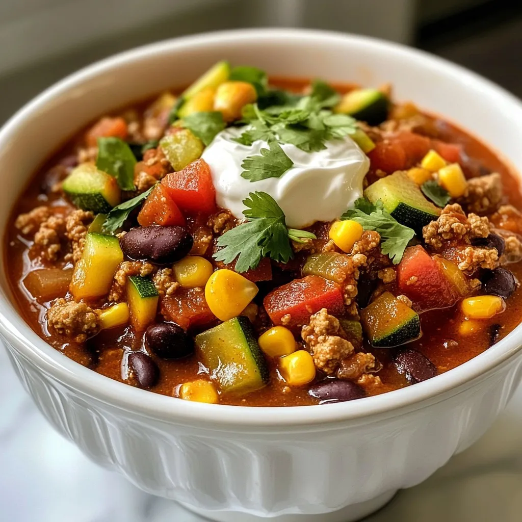 Veggie Loaded Turkey Chili Hearty and Filling Meal