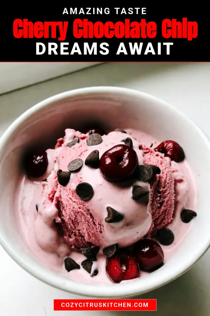 Indulge in the creamy delight of homemade cherry chocolate chip ice cream! This easy ice cream recipe combines fresh cherries and rich chocolate chips for the perfect summer dessert idea. Whether you're hosting a party or simply wanting a sweet treat, this no-churn cherry ice cream is a must-try. Ready to cool off? Dive into our simple recipe today and make your summer sweeter! #CherryChocolateChipIceCream #HomemadeIceCream #EasyIceCreamRecipes #SummerDesserts