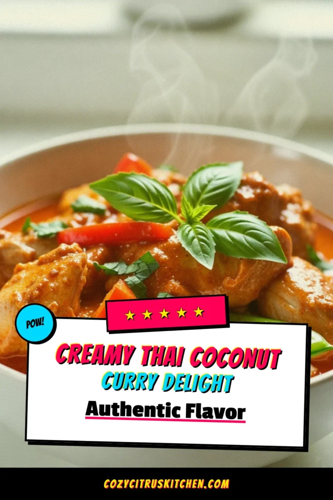 Indulge in this delightful Thai Coconut Curry Chicken that's bursting with flavor. This easy chicken curry features tender chicken thighs simmered in creamy coconut milk and aromatic red curry paste. Perfectly paired with jasmine rice, this recipe is a must-try for a quick dinner. Discover the magic of coconut milk curry and impress your guests! Save this red curry paste recipe for your next meal! #ThaiCoconutCurryChicken #EasyChickenCurry #CoconutMilkCurry #JasmineRiceServing