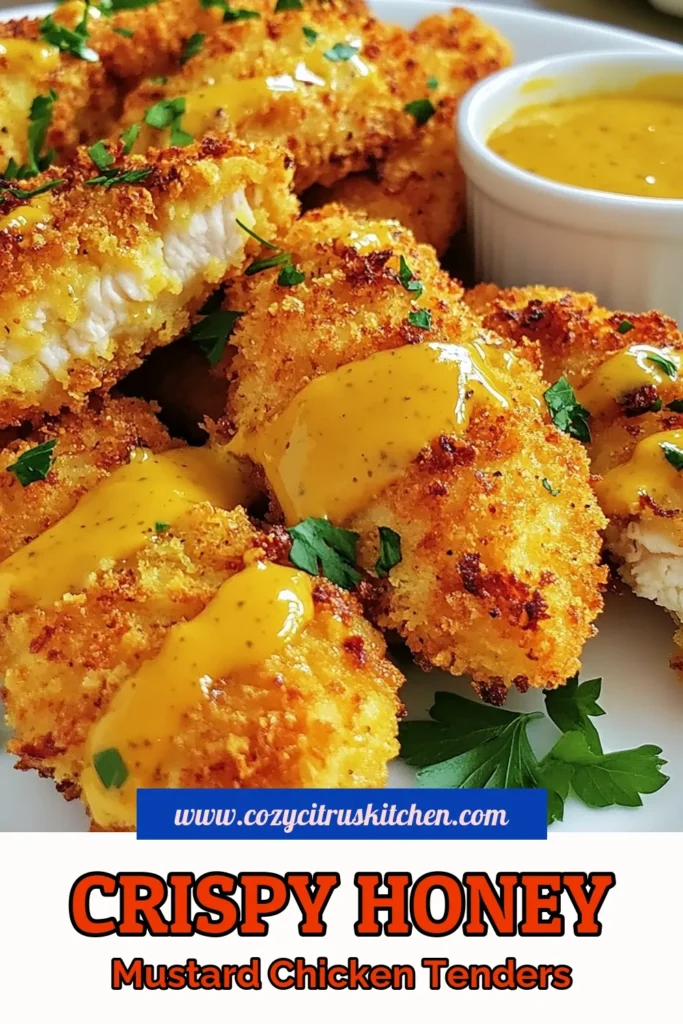 Try this delicious honey mustard chicken tenders recipe that delivers crispy perfection every time. These baked chicken tenders with honey mustard are easy to make and a hit with both kids and adults. Coated in panko breadcrumbs for extra crunch, this is one of the best easy chicken tender recipes you’ll find. Perfect for a quick dinner or a party appetizer! Save this recipe now and impress your family! #HoneyMustardChickenTenders #CrispyChickenTendersRecipe #PankoBreadedChickenTenders #EasyChickenTenderRecipes