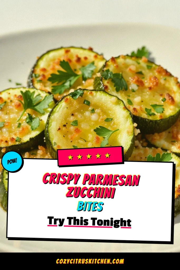 Discover the perfect Baked Zucchini Recipe with these delicious Parmesan Crusted Zucchini bites! This healthy vegetable snack is an easy zucchini side dish packed with flavor and crunch. Oven-baked to golden perfection, it’s a delightful way to enjoy veggies. Ideal for a quick appetizer or a nutritious snack, you won’t be able to resist! Save this recipe now and enjoy guilt-free munching! #BakedZucchini #ParmesanCrustedZucchini #HealthySnacks #ZucchiniRecipes