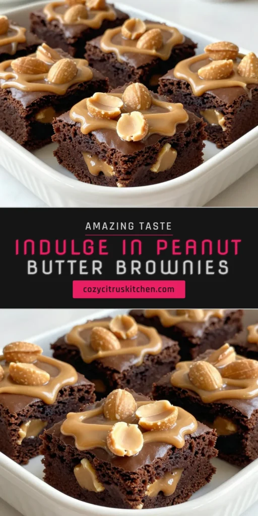 Indulge in these irresistible peanut butter cup brownies! This fudgy brownies recipe combines rich chocolate and creamy peanut butter for the ultimate chocolate peanut butter dessert. Easy to make, this recipe features brownies with peanut butter cups for a decadent treat that will impress everyone. Perfect for dessert lovers looking for an easy brownie recipe to satisfy their cravings. Try it today and save for later! #Brownies #DessertRecipes #PeanutButter #Baking
