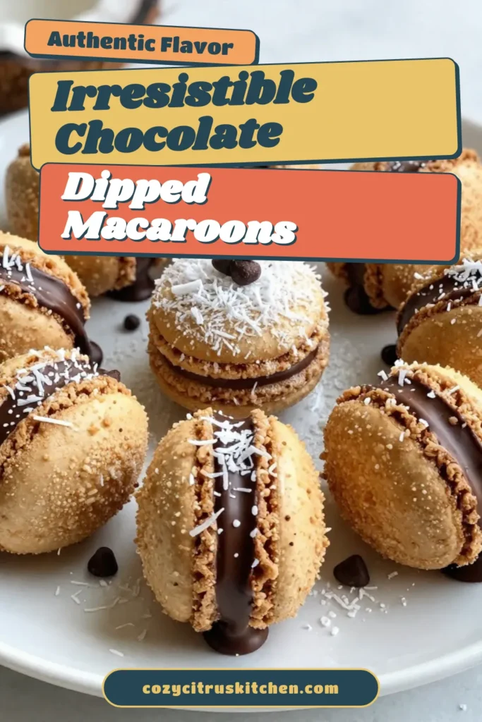 Discover the ultimate Coconut Macaroons Recipe with these Chocolate Dipped Macaroons that are perfect for any sweet tooth! Indulge in these homemade coconut delights that combine crispy exteriors with soft, chewy centers. This easy macaroon recipe transforms simple ingredients into impressive chocolate covered coconut cookies. Try it today and treat yourself to a delicious dessert! Don’t forget to save this recipe! #CoconutMacaroons #ChocolateDippedMacaroons #EasyMacaroonRecipe #HomemadeTreats