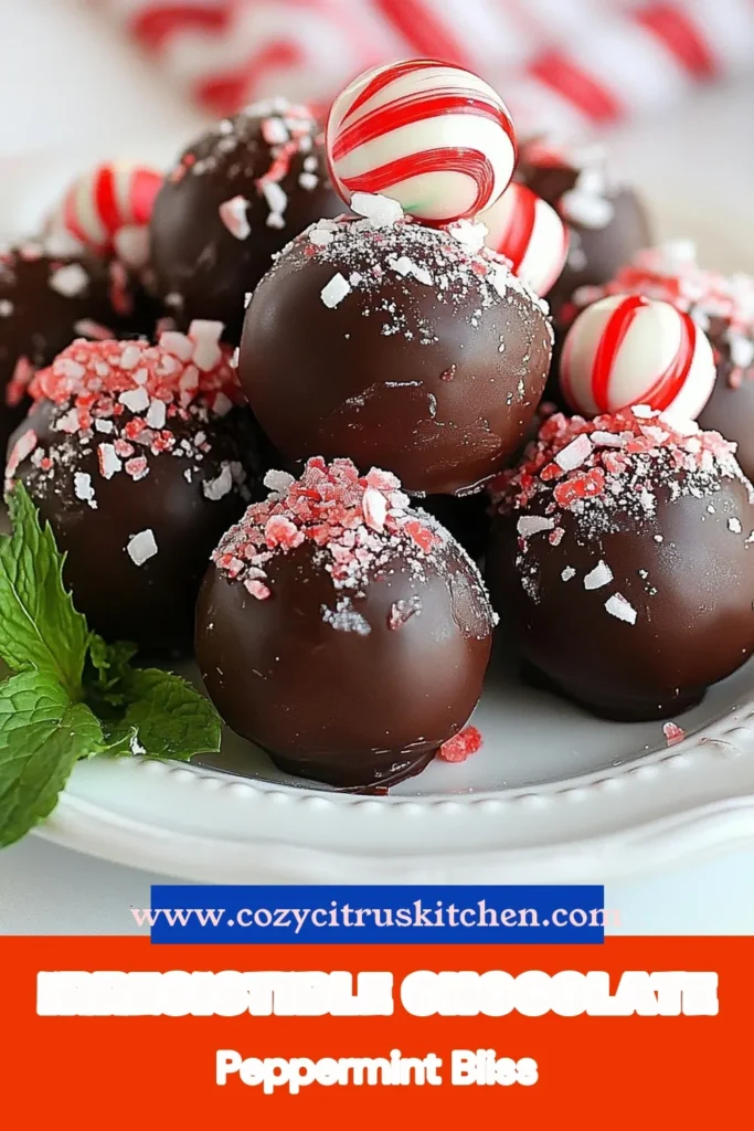 Indulge in the festive season with these delectable chocolate peppermint truffles. This dark chocolate truffle recipe transforms simple ingredients into irresistible holiday chocolate treats. Perfect for gifting or holiday parties, homemade chocolate truffles are sure to impress! Discover how to make these easy peppermint candy recipes and elevate your celebrations. Save this recipe for your holiday baking! #ChocolatePeppermintTruffles #HomemadeChocolateTruffles #HolidayTreats #PeppermintCandyRecipes