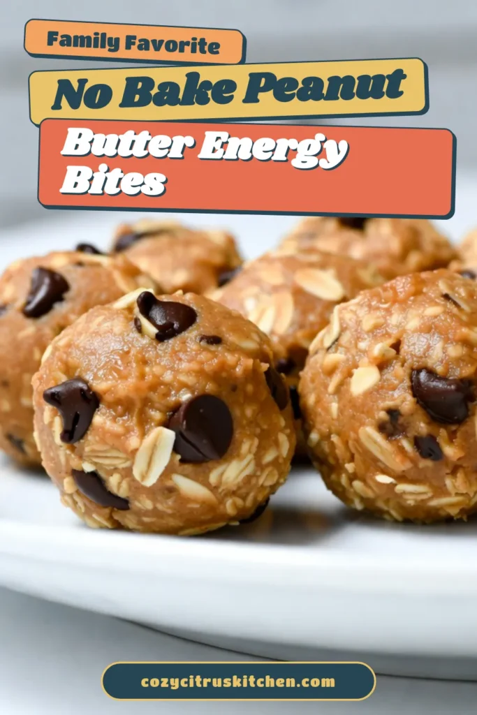 Get ready to fuel your day with these delicious Peanut Butter Oatmeal Energy Bites! This easy no-bake energy bites recipe combines creamy peanut butter, rolled oats, and dark chocolate for a perfect healthy snack idea. These gluten-free energy bites are quick to make and can be stored in the fridge for up to a week. Perfect for on-the-go snacking! Try this recipe today! #PeanutButterEnergyBites #HealthySnackIdeas #OatmealEnergyBitesRecipe #NoBakeEnergyBites