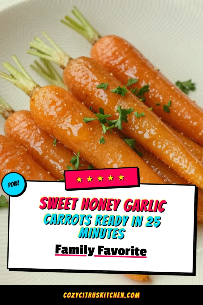 Elevate your dinner with these delicious honey garlic glazed carrots! This easy carrot recipe combines tender glazed baby carrots with a sweet honey butter and garlic sauce. Perfect as a side dish or a healthy snack, these honey garlic vegetables will impress everyone at your table. Try this simple recipe today and watch it become a family favorite! Save this for later! #HoneyGarlicGlazedCarrots #EasyCarrotRecipes #GlazedBabyCarrots #HoneyButterCarrots