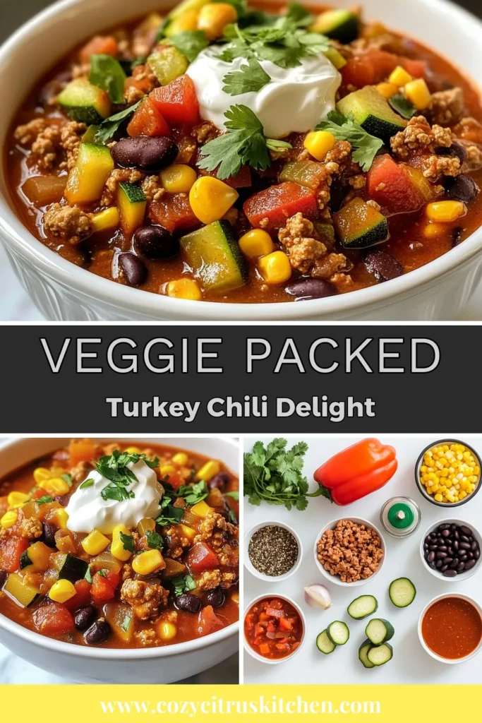 Discover the nutritious and delicious Veggie Loaded Turkey Chili recipe that combines lean turkey and fresh veggies for a hearty meal. This Healthy Turkey Chili Recipe packs a protein punch and is quick to prepare, making it an Easy Chili with Vegetables for weeknight dinners. Enjoy this High-Protein Chili Recipe all made in one pot for effortless cleanup. Try it today and savor the flavor! #TurkeyChili #HealthyRecipes #OnePotMeals #ChiliRecipe