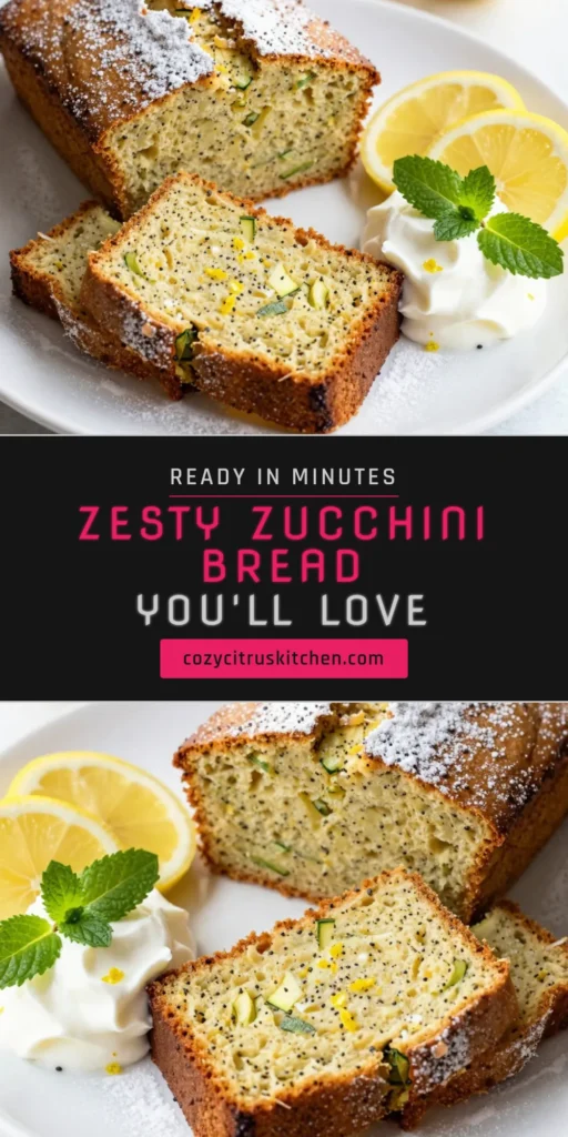 Indulge in this delightful lemon poppy seed zucchini bread recipe that’s both healthy and delicious! Make moist lemon bread with grated zucchini and Greek yogurt for a tender texture. Perfect for breakfast or a snack, this healthy zucchini bread is a must-try. Discover how easy it is to elevate your baking with this irresistible lemon poppy seed bread. Save this recipe for your next baking adventure! #ZucchiniBreadRecipe #HealthyBaking #LemonPoppySeed #GreekYogurtBread