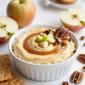 To make your Caramel Apple Cheesecake Dip, gather these simple ingredients: - 8 oz cream cheese, softened - 1/2 cup powdered sugar - 1/4 cup brown sugar - 1 teaspoon vanilla extract - 1/2 cup sour cream - 1/2 teaspoon cinnamon - 1 cup finely chopped apples (use Granny Smith or Honeycrisp) - 1/2 cup caramel sauce, plus more for drizzling - 1/4 cup chopped pecans (optional) - Sliced apples and graham crackers for dipping You can customize your dip to suit your taste. Here are a few fun ideas: - Chopped nuts: Add walnuts or almonds for a crunchy texture. - Chocolate chips: Mix in mini chocolate chips for a sweet twist. - Other spices: Try nutmeg or ginger for a new flavor. - Creamy additions: Blend in a spoonful of Greek yogurt for extra creaminess. The best part of this dip is what you can use for dipping. Here are my favorites: - Sliced apples: They are fresh and crunchy. - Graham crackers: They add a sweet crunch. - Pretzel sticks: They give a nice salty touch. - Vanilla wafers: These are soft and sweet. Feel free to mix and match! {{ingredient_image_1}} 1. Start with 8 oz of cream cheese. Let it soften at room temperature. 2. In a large bowl, use an electric mixer to beat the cream cheese until smooth. 3. Gradually add 1/2 cup of powdered sugar and 1/4 cup of brown sugar. Mix well after each addition. 4. Next, add 1 teaspoon of vanilla extract and 1/2 cup of sour cream. Beat until smooth. 5. Sprinkle in 1/2 teaspoon of cinnamon. Mix it into the creamy base. 6. Chop 1 cup of apples finely. Granny Smith or Honeycrisp apples work best. 7. Stir the chopped apples into the mixture until evenly mixed. 8. Gently fold in 1/2 cup of caramel sauce. Save some caramel for later. 9. Transfer the dip to a serving bowl. Smooth the top with a spatula. 10. Drizzle extra caramel sauce over the top. This adds a nice touch. 11. If you like, sprinkle 1/4 cup of chopped pecans on top. 12. Serve the dip right away with sliced apples. 13. Graham crackers are also great for dipping. 14. If you want, refrigerate the dip for an hour. This helps the flavors blend. 15. Enjoy this sweet treat with family and friends! To make your dip creamy, start with softened cream cheese. Cold cream cheese will clump. Use an electric mixer to blend it well. Mix slowly at first, then speed up. This helps create a smooth base. After adding sugars, ensure they fully dissolve. Add sour cream gradually for a silky finish. For a bolder taste, try adding more cinnamon. You can also mix in some nutmeg for warmth. If you love caramel, drizzle extra on top. This adds a sweet touch and a nice look. You can also toss in some chocolate chips for extra fun. They will melt slightly and add richness. Serve your dip in a pretty bowl. Smooth the top with a spatula for a polished look. Drizzle caramel and sprinkle chopped pecans on top for flair. Use sliced apples and graham crackers around the bowl for dipping. This makes it easy for guests to grab a bite. You can also use a large platter for a buffet style. Pro Tips Choose the Right Apples: Granny Smith or Honeycrisp apples are ideal for this dip as they provide a nice tartness that balances the sweetness of the caramel and sugars. Let It Chill: Allowing the dip to chill for at least an hour enhances the flavors, making it even more delicious when served. Make It Ahead: This dip can be made a day in advance. Just store it in an airtight container in the refrigerator and drizzle the caramel right before serving. Experiment with Dippers: Besides sliced apples and graham crackers, try serving with pretzels, vanilla wafers, or even carrot sticks for a fun twist! {{image_2}} You can change the fruit based on the season. For fall, try pears or figs. In spring, use berries like strawberries and blueberries. These fruits pair well with the creamy dip and add fun colors. You can also mix different fruits for a fun twist. If you want a healthier option, try using honey or maple syrup instead of sugar. Both sweeteners give a nice flavor. Just use less, as they are sweeter than sugar. This change will make your dip a little less sweet but still tasty. To make this dip gluten-free, choose gluten-free graham crackers or fresh fruit for dipping. You can even serve it with rice cakes or pretzels. These options will make sure everyone can enjoy this tasty treat without worry. To keep your Caramel Apple Cheesecake Dip fresh, place it in an airtight container. Make sure to seal it well to avoid any air exposure. Store it in the fridge for up to three days. The flavors will blend and taste even better after a day. You can freeze this dip, but it's best to store it without the apples and caramel drizzles. Place the dip in a freezer-safe container. It should last up to two months in the freezer. When ready to eat, thaw it in the fridge overnight before serving. This dip is best served cold or at room temperature. If you want to warm it up, use a microwave. Heat it in short bursts, stirring in between. Avoid overheating, as it can change the texture. Once warmed, drizzle with fresh caramel and enjoy! Caramel Apple Cheesecake Dip will last for about 3 to 5 days in the fridge. Store it in an airtight container to keep it fresh. The flavors may deepen over time, making it even tastier! Yes, you can make this dip a day ahead. It saves time and lets the flavors blend. Just cover it well and keep it in the fridge. Before serving, give it a stir and add extra caramel sauce on top. You can use lots of fruits! Try pears, bananas, or strawberries. Grapes and pineapple also work well. Each fruit adds a unique taste that pairs beautifully with the dip. Yes, you can make a vegan version! Use vegan cream cheese and sour cream. Maple syrup can replace the sugars. Choose a vegan caramel sauce to keep it all plant-based and delicious. Absolutely! Store-bought caramel sauce saves time and is very convenient. Just drizzle it over the dip for that sweet, gooey finish. Make sure to pick a good quality sauce to enhance the flavor. This blog post gave you all the ingredients and steps to make a great dip. You learned how to mix, enhance flavors, and even customize the recipe. Tips on storage and reheating keep your dip fresh and tasty. Try different fruits and sweeteners to find your favorite blend. With all these ideas, you can create a fun snack for any event. Enjoy your dipping adventures!