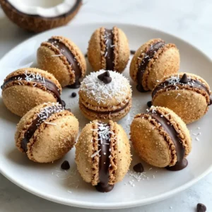 - 2 &frac34; cups sweetened shredded coconut - 2/3 cup sweetened condensed milk - 1 teaspoon vanilla extract - 1/4 teaspoon salt - 2 large egg whites - 1/2 teaspoon almond extract (optional) - 8 ounces semi-sweet chocolate chips - 1 tablespoon coconut oil You can adjust the coconut amount if you want more texture. Use unsweetened coconut for a less sweet treat. Swap sweetened condensed milk with a dairy-free version for a vegan option. If you prefer a nut-free version, skip the almond extract. Try adding a pinch of cinnamon for warmth. You can also mix in mini chocolate chips for extra chocolatey bites. A splash of orange zest gives a bright twist. Feel free to experiment with flavors to find your favorite! {{ingredient_image_1}} To start, gather your ingredients. You will need sweetened shredded coconut, sweetened condensed milk, vanilla extract, salt, egg whites, and optional almond extract. 1. Preheat your oven to 325&deg;F (160&deg;C). Line a baking sheet with parchment paper. This keeps the macaroons from sticking. 2. In a large bowl, mix the shredded coconut, sweetened condensed milk, vanilla extract, and salt. If you like, add the almond extract for extra flavor. Stir until everything is well combined. 3. In a separate bowl, beat the egg whites until they form stiff peaks. This makes your macaroons light and fluffy. 4. Gently fold the egg whites into the coconut mixture. Be careful not to deflate the egg whites. Now it&rsquo;s time to shape and bake your macaroons. 1. Use a small cookie scoop or your hands to form balls of the mixture, about 1.5 inches wide. 2. Place the balls onto your prepared baking sheet, making sure to space them about 2 inches apart. 3. Bake for 18-20 minutes. You want them golden brown on top. 4. Once done, remove them from the oven. Let them cool on the baking sheet for 10 minutes. Then, transfer them to a wire rack to cool completely. While the macaroons cool, you can prepare the chocolate. 1. In a microwave-safe bowl, combine the semi-sweet chocolate chips and coconut oil. 2. Microwave in 30-second intervals, stirring in between, until the mixture is smooth. 3. Once the macaroons are completely cool, dip the bottom half of each macaroon into the melted chocolate. Allow any excess chocolate to drip off. 4. Place the dipped macaroons back on the parchment paper to set. If you have extra chocolate, drizzle it over the tops for a fun look. 5. Wait until the chocolate cools and hardens completely before enjoying your sweet treats. To make the best macaroons, shape is key. Use a small cookie scoop to get even sizes. You want each ball to be about 1.5 inches wide. This size helps them bake evenly. If you want a more rustic look, use your hands. Just make sure to keep them all similar in size. Also, space them about 2 inches apart on the baking sheet. This space lets them spread a bit while baking. Melting chocolate can be tricky. Start with good quality semi-sweet chocolate chips. Place them in a microwave-safe bowl with coconut oil. The oil helps the chocolate stay smooth. Microwave in 30-second bursts, stirring in between. This step stops the chocolate from burning. When it&rsquo;s smooth and melted, you&rsquo;re ready to dip. Make sure to let any extra chocolate drip off the macaroons. This keeps the look neat. One mistake is not letting the macaroons cool completely before dipping. Warm macaroons can melt your chocolate. Another mistake is not spacing them enough on the baking sheet. They might stick together if they touch. Lastly, don&rsquo;t skip the chilling time after dipping. Letting the chocolate harden properly makes them more enjoyable. Follow these tips, and you&rsquo;ll have macaroons that look and taste amazing! Pro Tips Use Fresh Coconut: For an extra burst of flavor, try using fresh grated coconut instead of shredded. It will enhance the texture and taste of your macaroons. Perfectly Fold Egg Whites: Be gentle when folding the beaten egg whites into the coconut mixture. This will ensure your macaroons are light and airy. Customize Your Chocolate: Experiment with different types of chocolate, such as dark or white chocolate, to find your favorite combination with the macaroons. Store Properly: Keep your chocolate-dipped macaroons in an airtight container at room temperature for up to a week for optimal freshness. {{image_2}} You can change the flavor of your macaroons easily. Try using different extracts. Instead of vanilla, use almond extract for a nutty twist. You can also use coconut extract for a stronger coconut taste. Experimenting with lemon or orange extract adds a bright note. Each extract gives a new layer to the sweet macaroon taste. If you want vegan macaroons, it's simple. Swap out the egg whites for aquafaba, the liquid from canned chickpeas. It whips up just like egg whites. Use sweetened condensed coconut milk instead of regular. This keeps the creamy texture but makes it plant-based. These swaps make the macaroons friendly for all diets without losing flavor. Adding toppings can make your macaroons even more fun. Try drizzling extra chocolate over the top for a fancy look. You can also sprinkle mini chocolate chips or extra shredded coconut on top. For crunch, add chopped nuts like almonds or pecans. Each mix-in or topping gives a new flavor and texture, making each bite exciting. To keep your chocolate dipped coconut macaroons fresh, store them in an airtight container. Place layers of parchment paper between the macaroons to stop them from sticking. Keep the container in a cool, dry place. This helps maintain their texture and flavor. You can freeze chocolate dipped coconut macaroons to enjoy later. First, let them cool completely. Then, place them in a single layer on a baking sheet. Freeze for about two hours until firm. After that, transfer them to a freezer-safe bag or container. Make sure to remove as much air as possible before sealing. If stored properly, chocolate dipped coconut macaroons last about one week at room temperature. In the fridge, they can last up to two weeks. When frozen, they are good for about three months. Just thaw them in the fridge before enjoying. This way, you can savor these treats even longer! Yes, you can use unsweetened coconut. However, your macaroons will be less sweet. You may want to add a bit more sweetened condensed milk to balance the flavors. This will help maintain the rich taste. To make vegan macaroons, replace the egg whites with aquafaba. Aquafaba is the liquid from canned chickpeas. Use about 3 tablespoons of aquafaba for each egg white. Beat it until foamy and fold it into the coconut mixture. This change keeps the texture light and fluffy. You can find chocolate dipped coconut macaroons at many grocery stores. Look for them in the bakery section or the snack aisle. You can also check specialty shops or online retailers. Many brands offer these treats, so you have plenty of options. The best way to melt chocolate is in a microwave-safe bowl. Use a microwave and heat in short bursts of 30 seconds. Stir between each burst until smooth. You can also use a double boiler for melting. Just be sure to keep the water below a simmer to avoid burning the chocolate. Making chocolate dipped coconut macaroons is fun and easy. You learned about key ingredients, preparation steps, and tips for success. I shared several tasty variations and storage tricks to keep your treats fresh. Remember, you can customize flavors and adapt for dietary needs. Keep this guide close, and you&rsquo;ll impress anyone with your macaroons. Dive in, enjoy each step, and savor the sweet rewards. Happy baking!