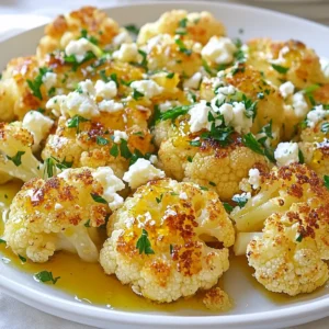 To make Greek Lemon Roasted Cauliflower, you need fresh and simple ingredients. Here&rsquo;s what you will need: - 1 medium head of cauliflower, cut into florets - 3 tablespoons olive oil - 2 tablespoons fresh lemon juice - Zest of 1 lemon - 1 teaspoon dried oregano - 1 teaspoon garlic powder - Salt and pepper to taste - 1/4 cup crumbled feta cheese - 2 tablespoons chopped fresh parsley for garnish These ingredients work together to create a burst of flavor. The cauliflower will be tender and crispy, and the lemon adds a bright taste. The feta cheese gives it a creamy finish, while parsley adds a fresh touch. Make sure to use fresh lemon juice and zest for the best flavor. The dried oregano and garlic powder lift the dish and give it that classic Greek taste. This side dish is not only tasty but also easy to make. You can quickly gather your ingredients and start cooking! {{ingredient_image_1}} Start by preheating your oven to 425&deg;F (220&deg;C). This high heat will help the cauliflower roast perfectly. A hot oven makes the florets golden and crisp. Next, grab a large mixing bowl. Add 3 tablespoons of olive oil. Then, squeeze in 2 tablespoons of fresh lemon juice. Don't forget to add the zest of 1 lemon for extra flavor. Mix in 1 teaspoon of dried oregano and 1 teaspoon of garlic powder. Finally, season with salt and pepper to taste. Whisk everything until it blends well. Now it&rsquo;s time for the cauliflower. Take 1 medium head of cauliflower and cut it into florets. Add the florets to the bowl with the marinade. Toss them well to coat each piece in the lemony mix. Make sure every floret gets some of that tasty flavor. Spread the coated cauliflower on a baking sheet in a single layer. This helps them roast evenly. Place the baking sheet in the oven and roast for 25 to 30 minutes. Flip the cauliflower halfway to ensure they brown nicely. Look for a golden color and tender texture. Once the cauliflower is roasted, take it out of the oven. Sprinkle 1/4 cup of crumbled feta cheese on top. Return it to the oven for 5 more minutes. This warms the feta and adds a creamy touch. Finally, remove it again and garnish with 2 tablespoons of chopped fresh parsley. Enjoy your flavorful side dish! Select a fresh medium head of cauliflower. Look for tight florets and vibrant color. Avoid brown spots or wilting leaves. Fresh cauliflower gives you the best taste and texture. You can boost flavor with herbs and spices. Try fresh thyme or rosemary for a twist. Add a pinch of chili flakes for heat. Garlic powder adds depth and compliments lemon well. Experiment with your favorite herbs to make it your own. Ovens can vary in heat. If your oven runs hot, check the cauliflower early. You want it golden brown and tender. If it cooks too fast, lower the temperature slightly. Keep an eye on it to avoid burning. Adjust as needed for perfect results. Pro Tips Choose Fresh Cauliflower: Look for firm, tightly packed florets with no brown spots for the best flavor and texture. Customize the Seasoning: Feel free to adjust the garlic and oregano to your taste or add spices like smoked paprika for a different flavor profile. Check for Doneness: Keep an eye on the cauliflower while roasting; it should be golden brown and fork-tender when done. Serving Suggestions: Serve with a side of tzatziki sauce or a fresh salad to complement the flavors of the dish. {{image_2}} If you want to make this dish vegan, you can skip the feta. Try using cashew cheese instead. It has a creamy texture and adds a nice taste. You can also use nutritional yeast. It gives a cheesy flavor without dairy. Both options work well and keep the dish bright and tasty. You can mix in other veggies for more color and flavor. Try adding bell peppers or cherry tomatoes. Both add sweetness and a pop of color. Broccoli florets also pair well with cauliflower. Just be sure to cut them into bite-sized pieces. This change will add variety and nutrition to your meal. Feel free to experiment with different flavors. For a spicy kick, add crushed red pepper flakes. If you love herbs, try fresh thyme or rosemary. For a Mediterranean twist, add olives or sun-dried tomatoes. Each option brings a new taste to the dish, making it exciting every time you make it. To keep your Greek Lemon Roasted Cauliflower fresh, let it cool first. Next, place the leftovers in an airtight container. Store it in the fridge for up to three days. Make sure to keep it sealed to avoid drying out. This way, you can enjoy its bright flavors later. When you&rsquo;re ready to eat the leftovers, heat them in the oven. Preheat it to 350&deg;F (175&deg;C). Spread the cauliflower on a baking sheet in a single layer. Bake for about 10-15 minutes. This method helps keep it crispy. You can also use a microwave, but the texture may change. Heat it in short bursts, checking often. If you want to save some for later, freezing is a great option. First, let the cauliflower cool completely. Then, spread it on a baking sheet and freeze for about an hour. This step prevents clumping. After that, transfer the florets to a freezer-safe bag or container. Label it and store in the freezer for up to three months. To use, thaw in the fridge overnight before reheating. To add spice, use red pepper flakes. Start with a pinch and adjust to taste. You can also add a dash of cayenne pepper to the oil mix. This will heat things up nicely! Spicy flavors pair well with the lemon and feta. Experiment with your favorite hot sauce for a unique twist. Yes, you can use frozen cauliflower. Just thaw it fully and drain any excess water. This helps prevent sogginess. The cook time may shorten, so check for tenderness around 20 minutes. Frozen florets may not brown as nicely, but they will still taste great. Greek Lemon Roasted Cauliflower pairs well with grilled meats. Try it with chicken or lamb for a filling meal. It also complements rice dishes or a fresh salad. For a light option, serve with quinoa. Don&rsquo;t forget some crusty bread to soak up the lemony goodness! This blog post covered how to make Greek lemon roasted cauliflower. We discussed the ingredients, step-by-step instructions, helpful tips, and variations to try. Enjoy this dish with flavorful herbs and spices for a tasty meal. Remember, you can adapt it to fit your diet. Store leftovers wisely and easily reheat them later. I hope this recipe adds joy to your cooking and meals. Now, it&rsquo;s your turn to make this simple and delicious dish!